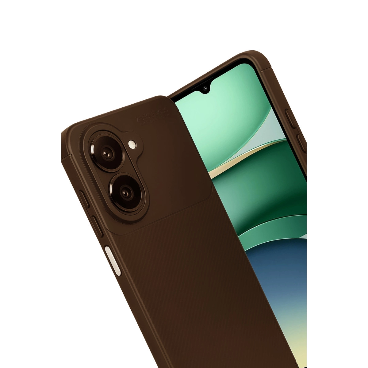 NEWFACE Samsung Galaxy A07 Uyumlu Auto Focus Karbon Kapak Telefon Kılıfı Kahverengi