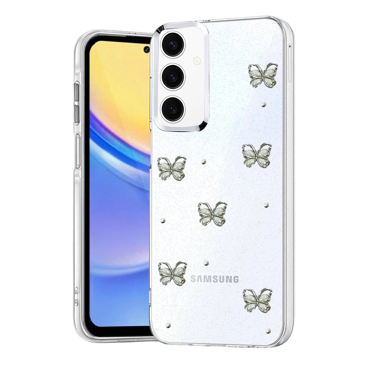 NEWFACE Samsung Galaxy A15 4G Uyumlu Fiyonk Desenli Kapak Telefon Kılıfı Çok Renkli