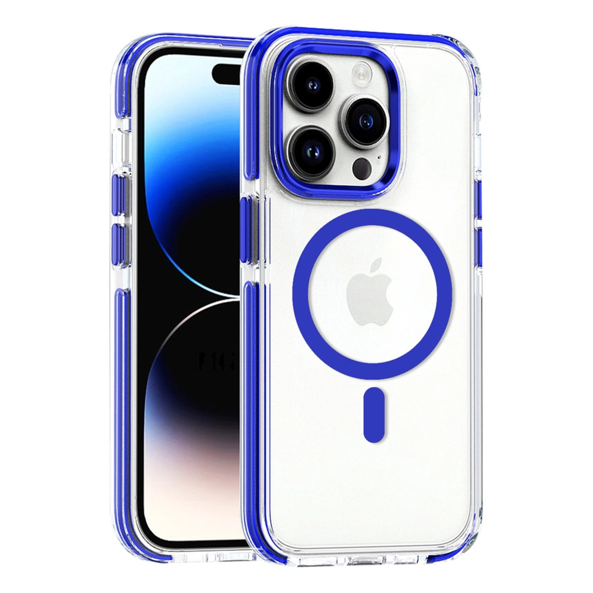 NEWFACE iPhone 15 Pro Max Uyumlu Bella Magsafe Telefon Kılıfı Mavi