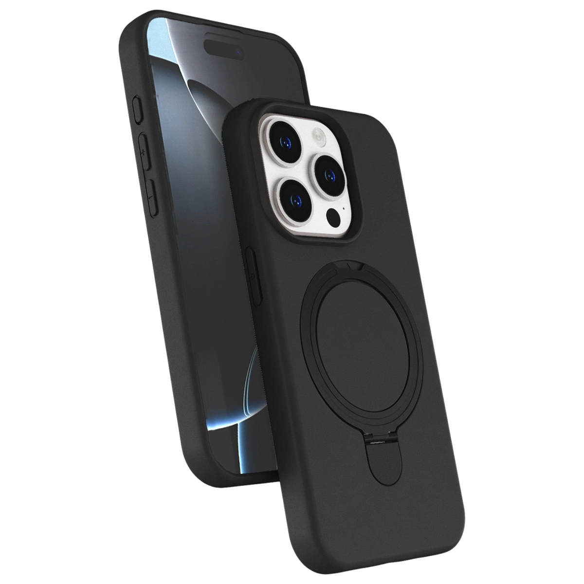 NEWFACE iPhone 14 Pro Max Uyumlu Regal Magsafe Standlı Kapak Telefon Kılıfı Siyah