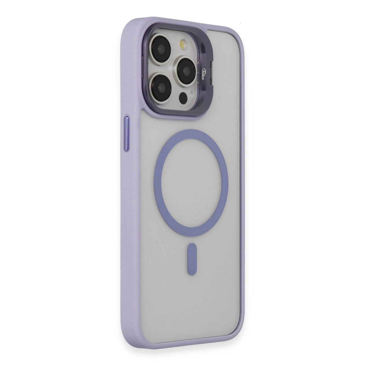 NEWFACE iPhone 15 Pro Max Uyumlu Roblox Lens Magsafe Standlı Telefon Kılıfı Lila