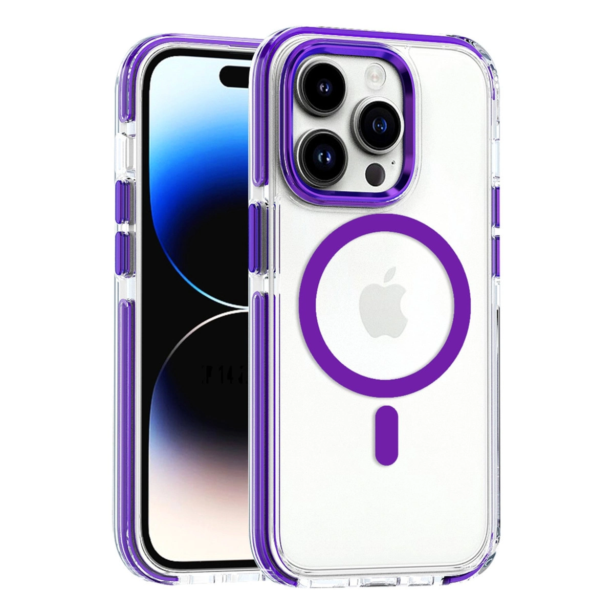 NEWFACE iPhone 14 Pro Uyumlu Bella Magsafe Telefon Kılıfı Derin Mor