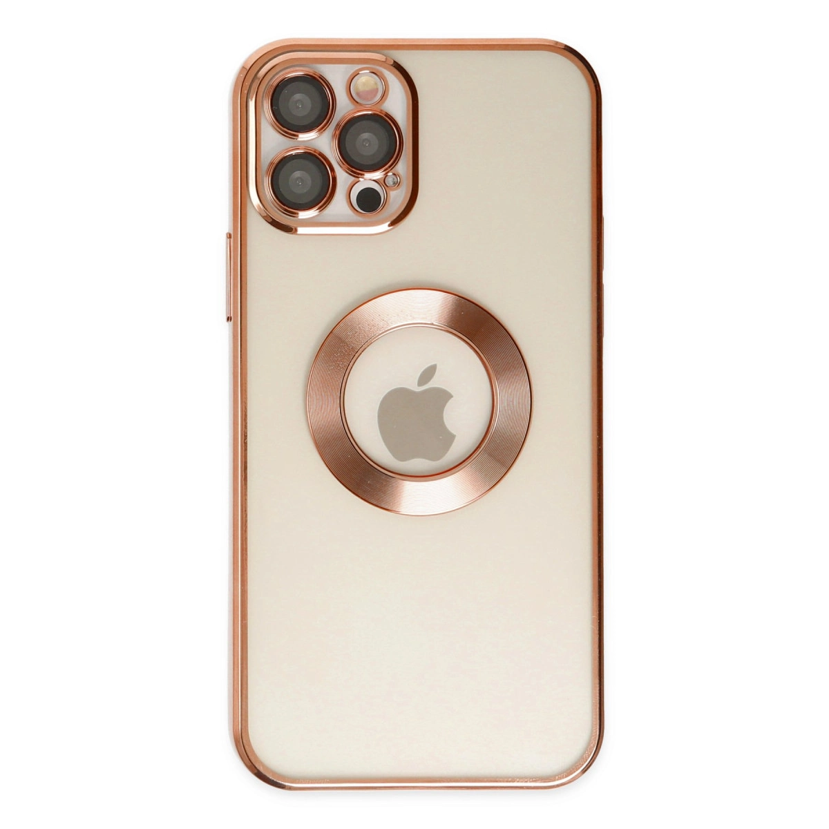NEWFACE iPhone 12 Pro Uyumlu Slot Silikon Telefon Kılıfı Altın