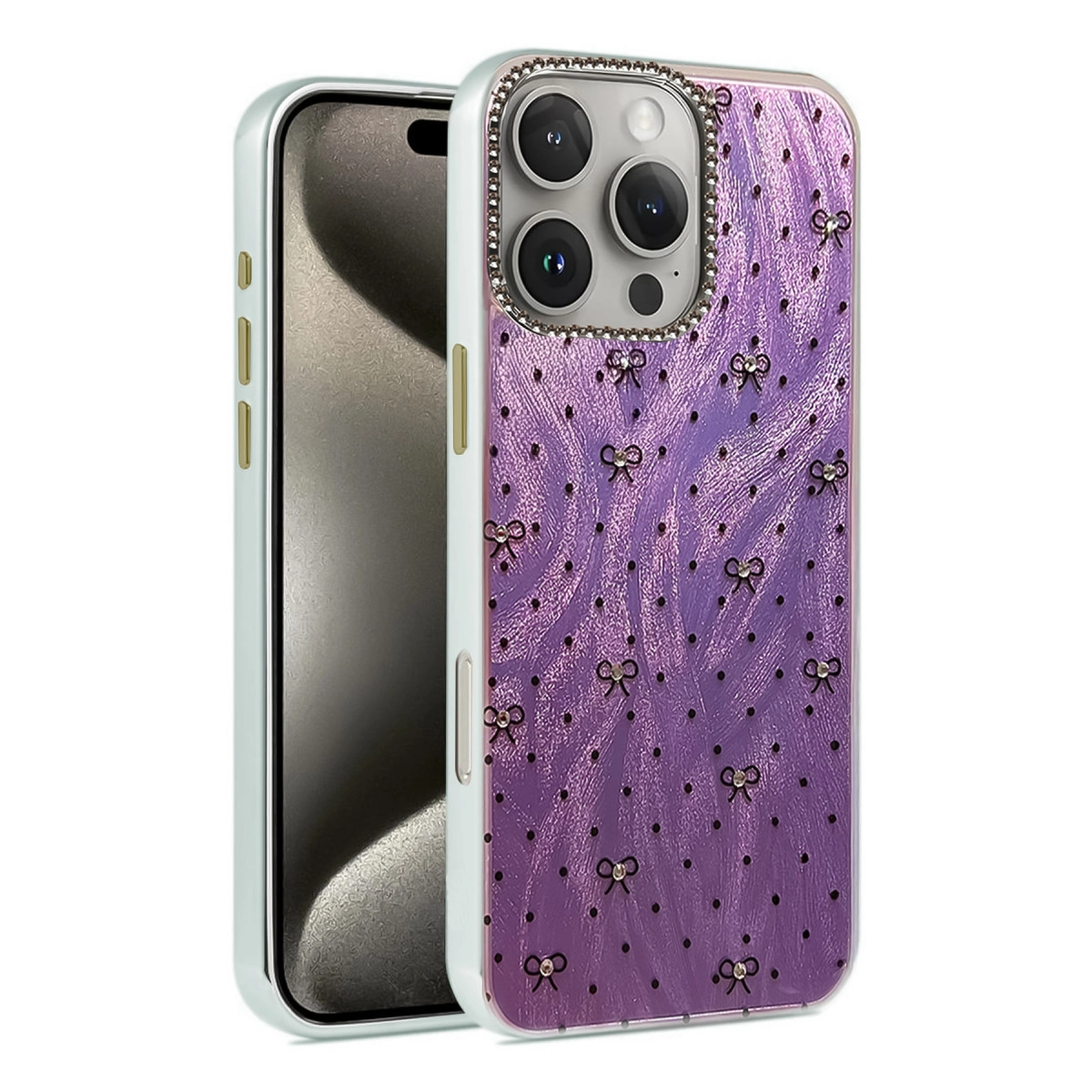 NEWFACE iPhone 16 Pro Uyumlu Blade Aynalı Desenli Telefon Kılıfı Çok renkli