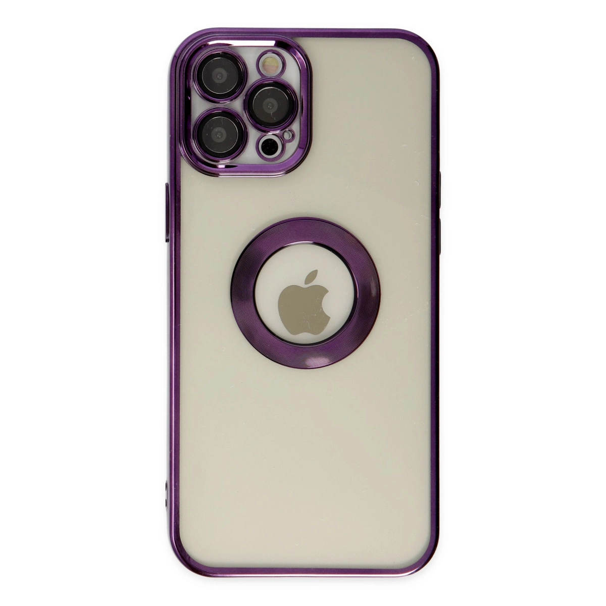 NEWFACE iPhone 12 Pro Uyumlu Slot Silikon Telefon Kılıfı Mor