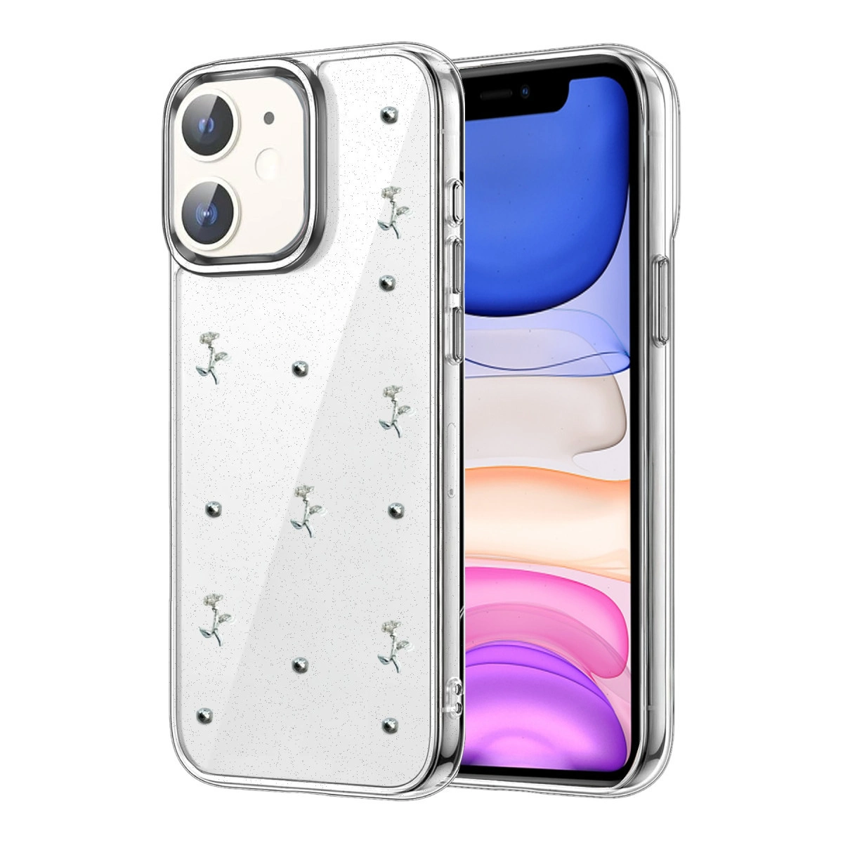 NEWFACE iPhone 12 Uyumlu Fiyonk Desenli Telefon Kılıfı Çok renkli
