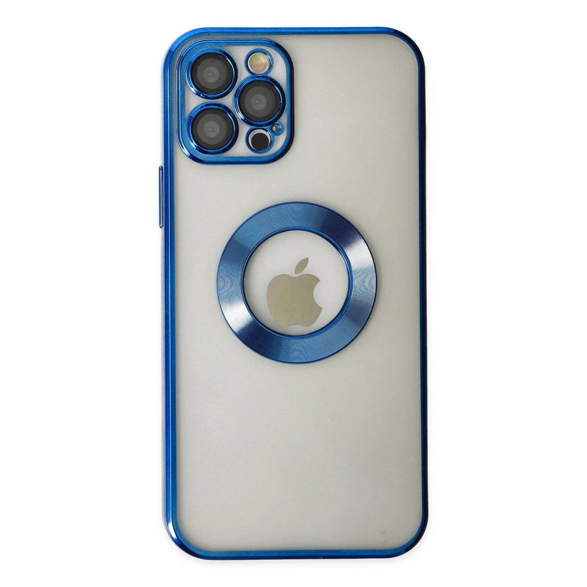 NEWFACE iPhone 12 Pro Uyumlu Slot Silikon Telefon Kılıfı Mavi