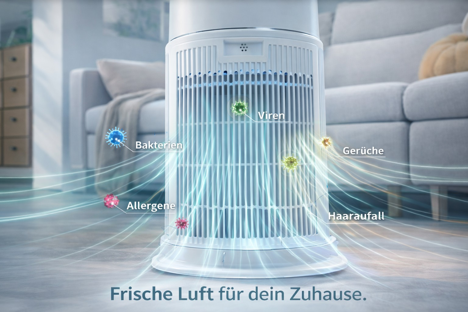 Purificateur d'air filtre virus, bactéries, allergènes, odeurs et poils.