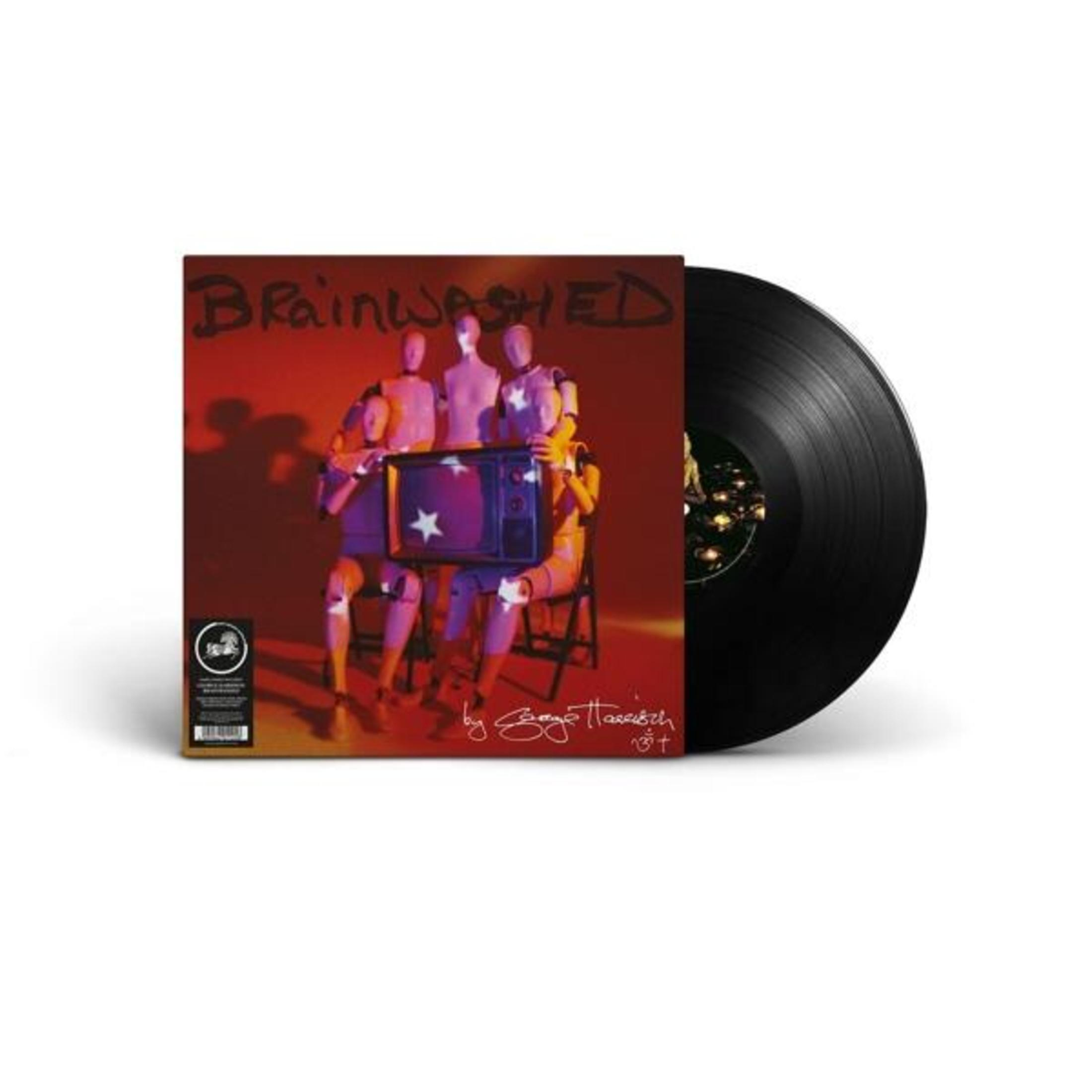 Disco in vinile con copertina raffigurante quattro manichini davanti a un TV.