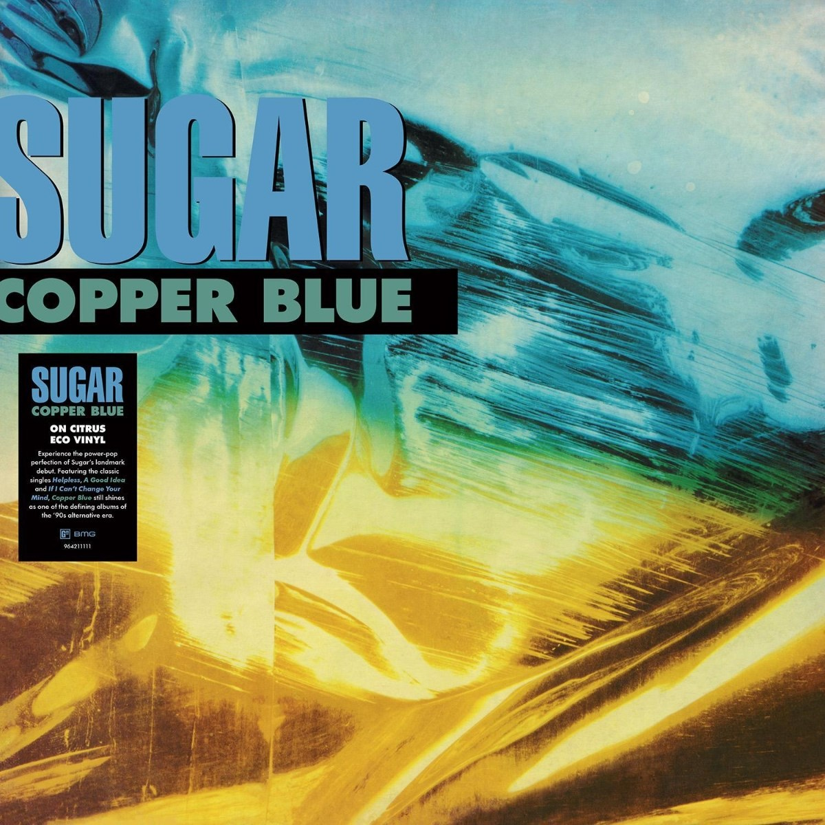 Copertina dell'album con sfondo blu e oro. Testo: SUGAR COPPER BLUE.