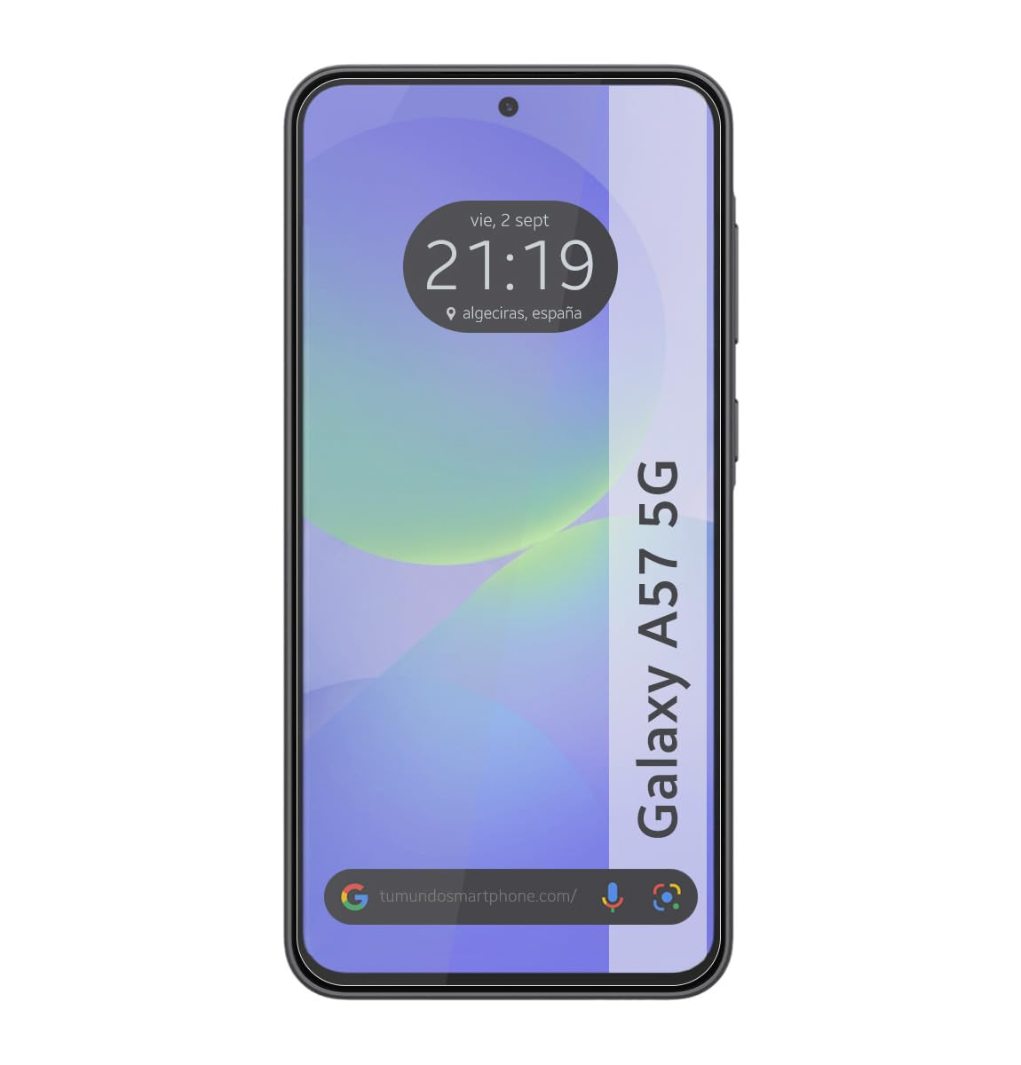 Un smartphone muestra la hora 21:19 y la ubicación Algeciras, España.