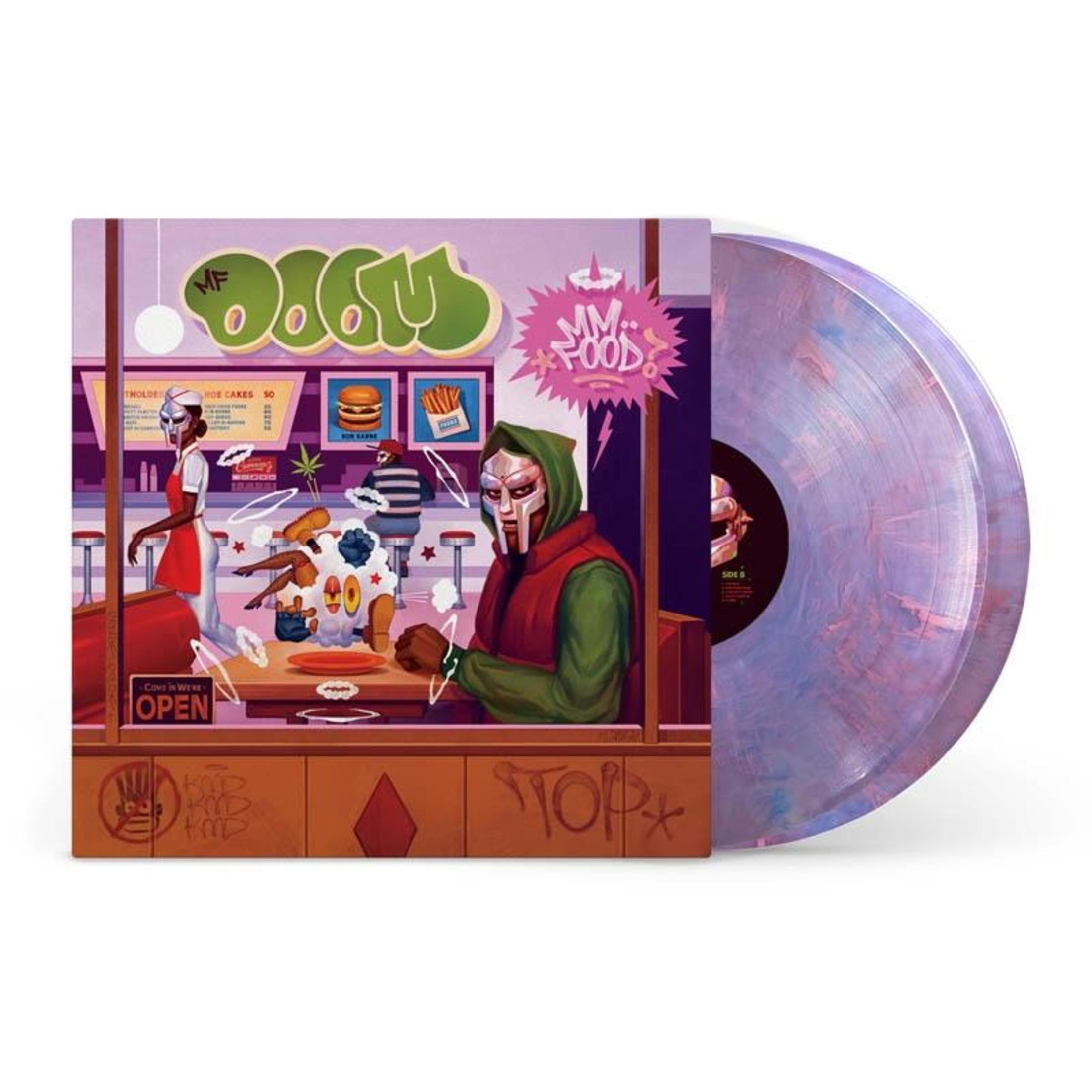 La copertina dell'album mostra MF DOOM in una tavola calda. Un disco in vinile è accanto.