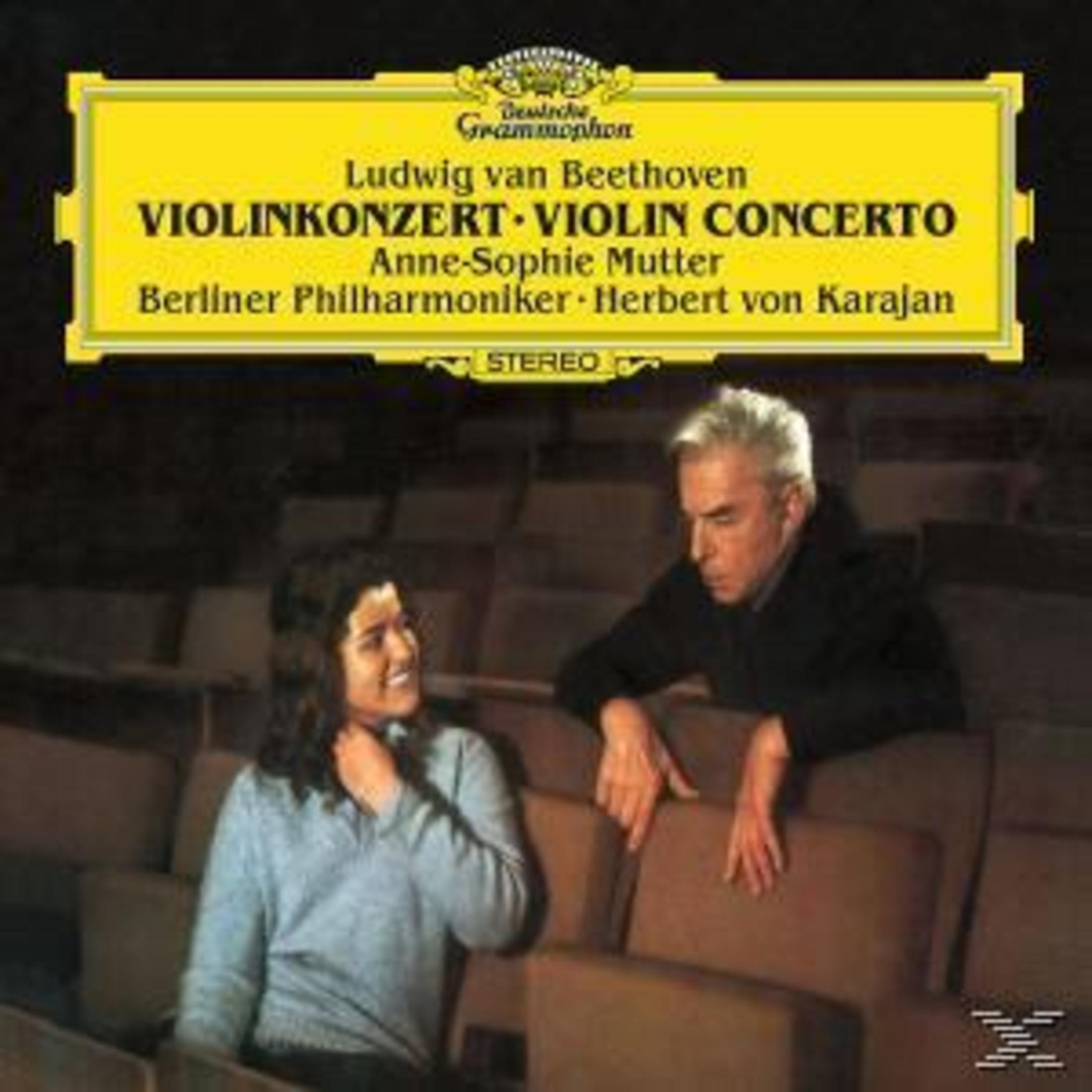 Copertina album classico: Concerto per violino di Beethoven con Mutter e Filarmonica di Berlino.
