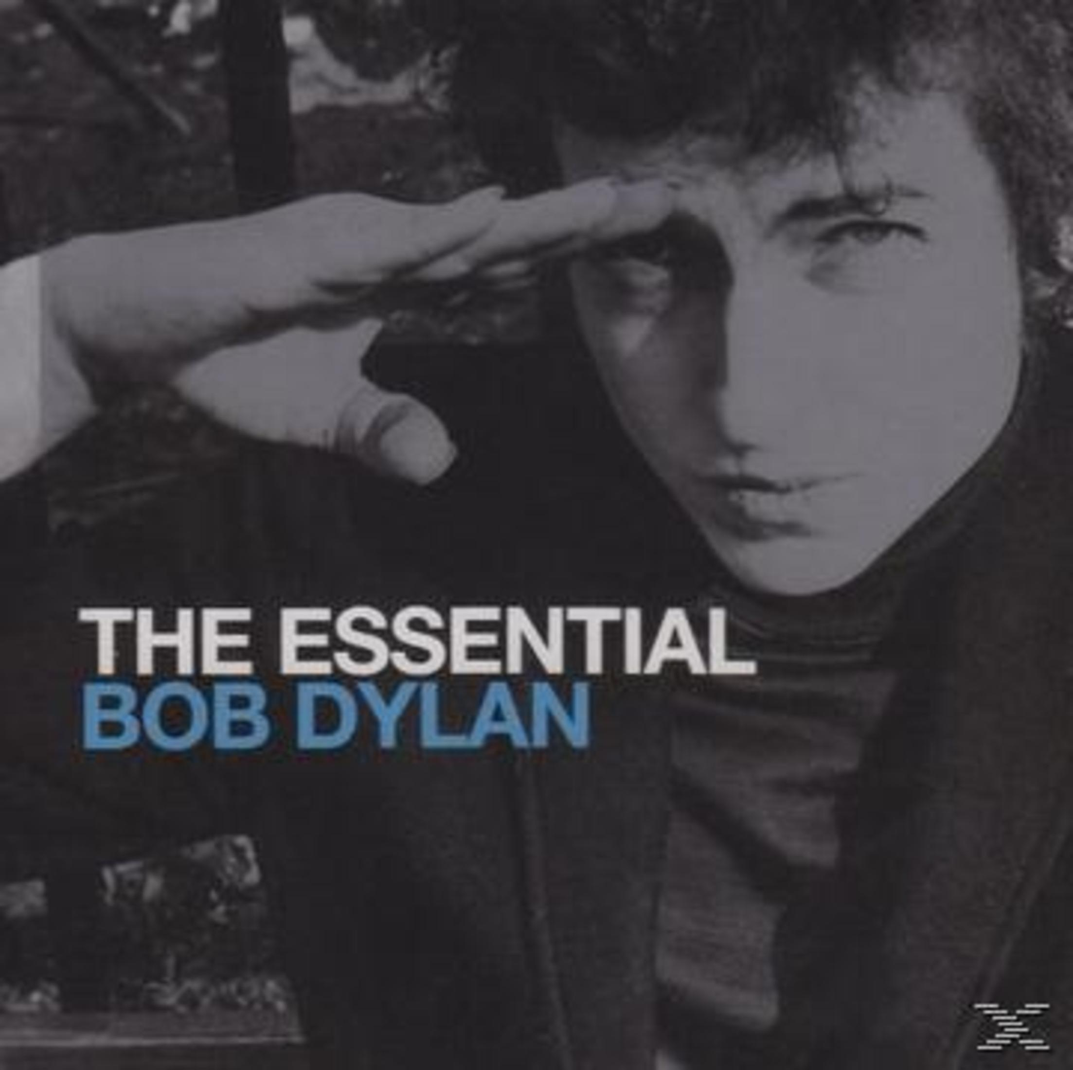 Ritratto di Bob Dylan che saluta sulla copertina di "The Essential Bob Dylan".