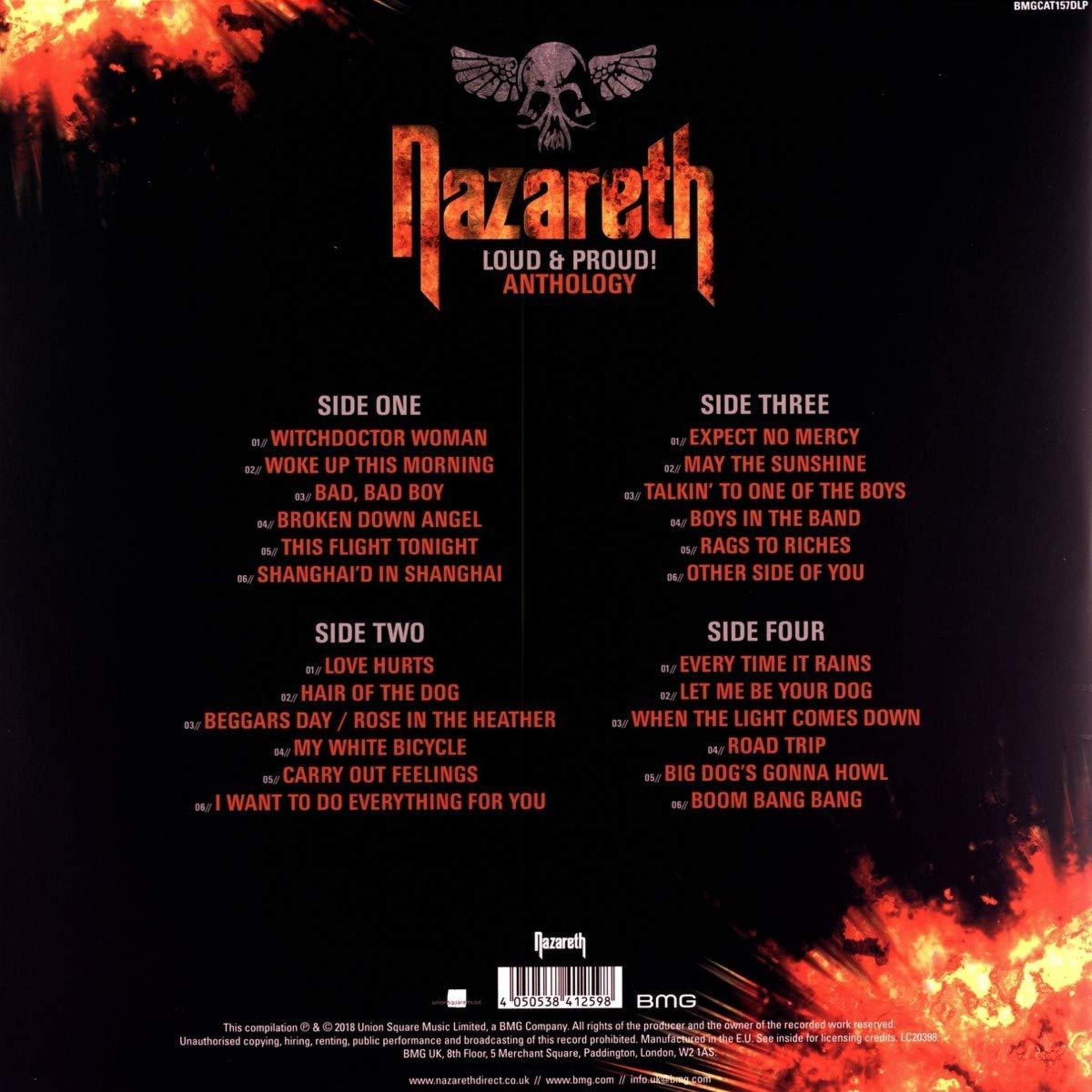 Copertina album Nazareth con tracklist, logo teschio e design fiamme.