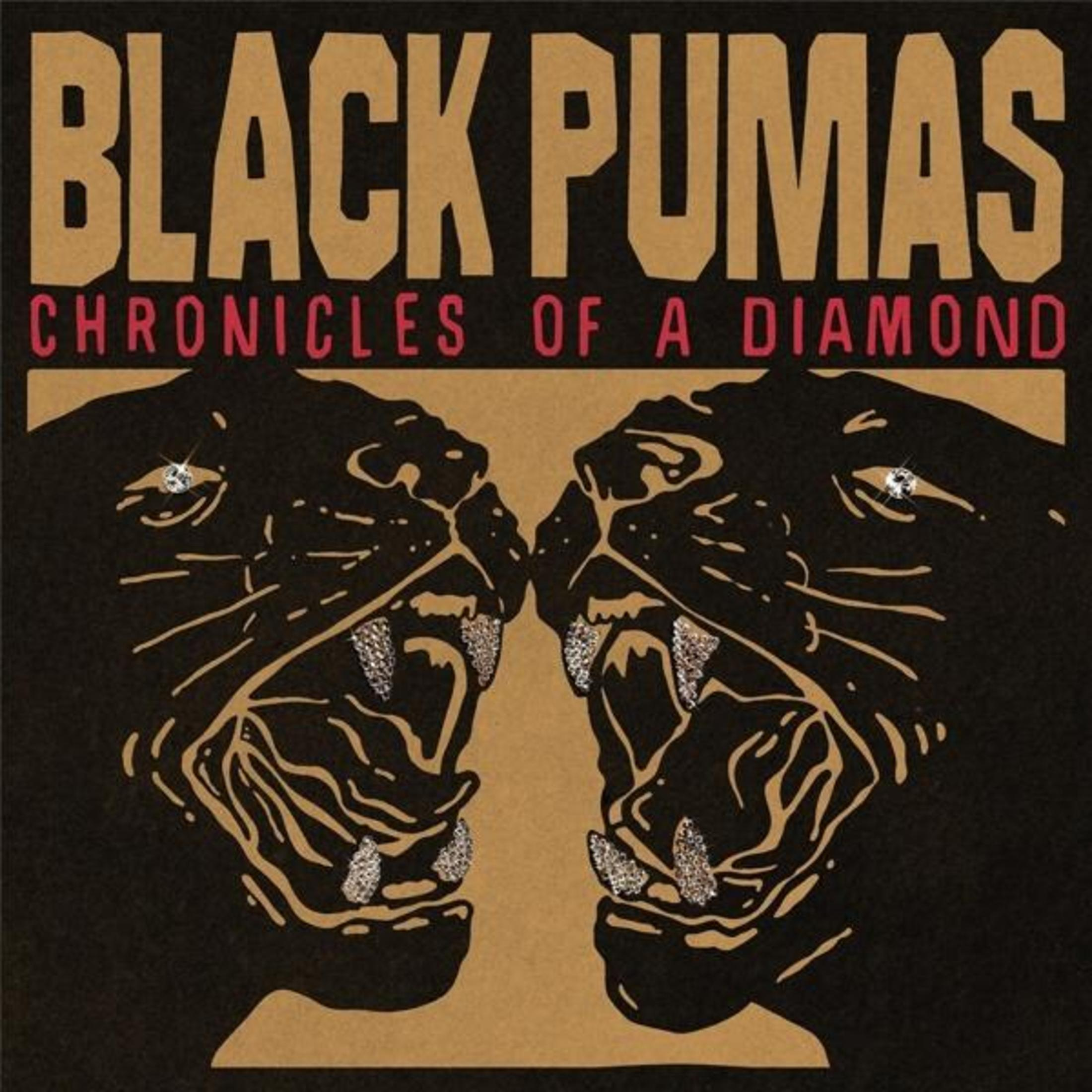 Copertina album "BLACK PUMAS", "CHRONICLES OF A DIAMOND". Due puma con diamanti.