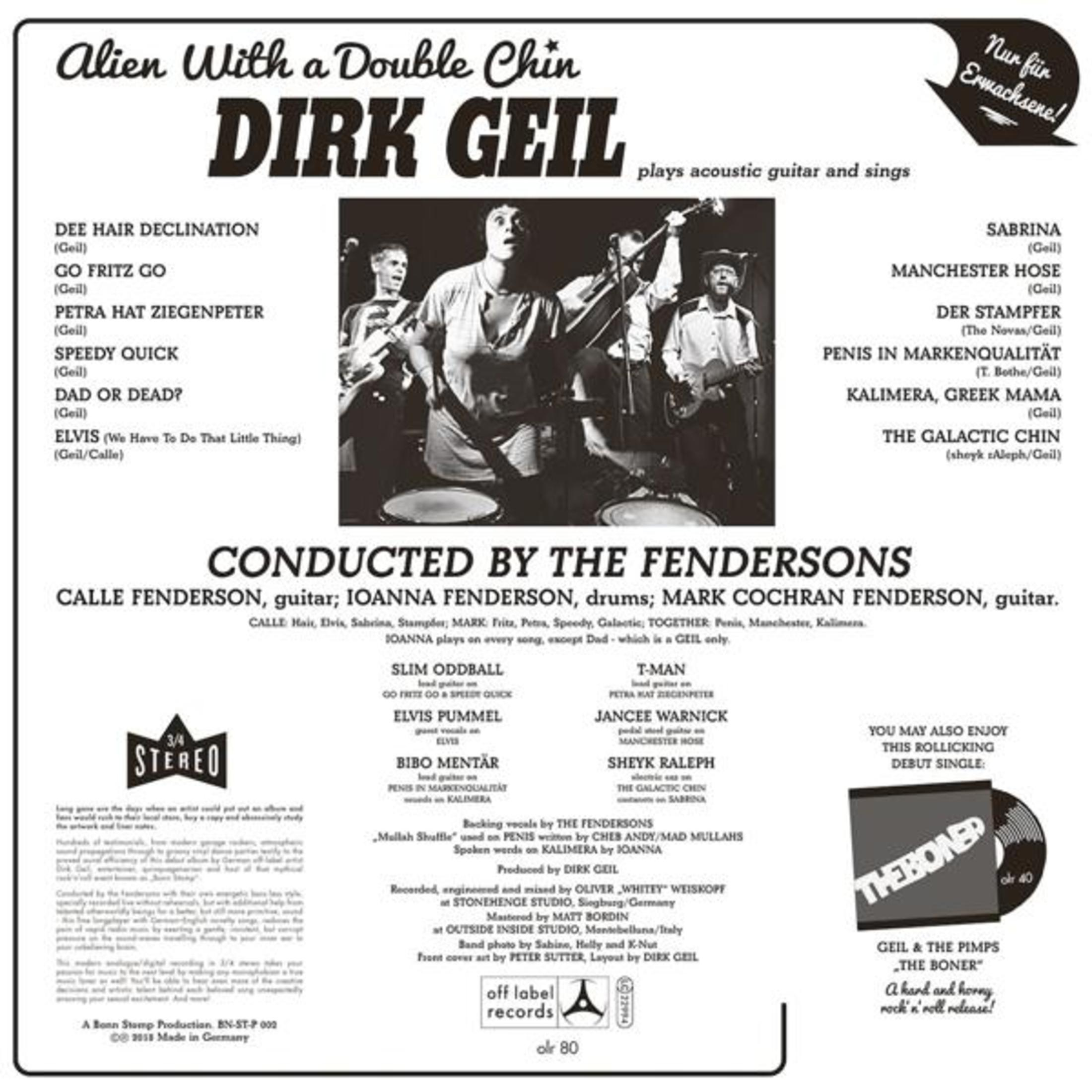 Albumhoes met Dirk Geil en band, songlijst en productiegegevens.