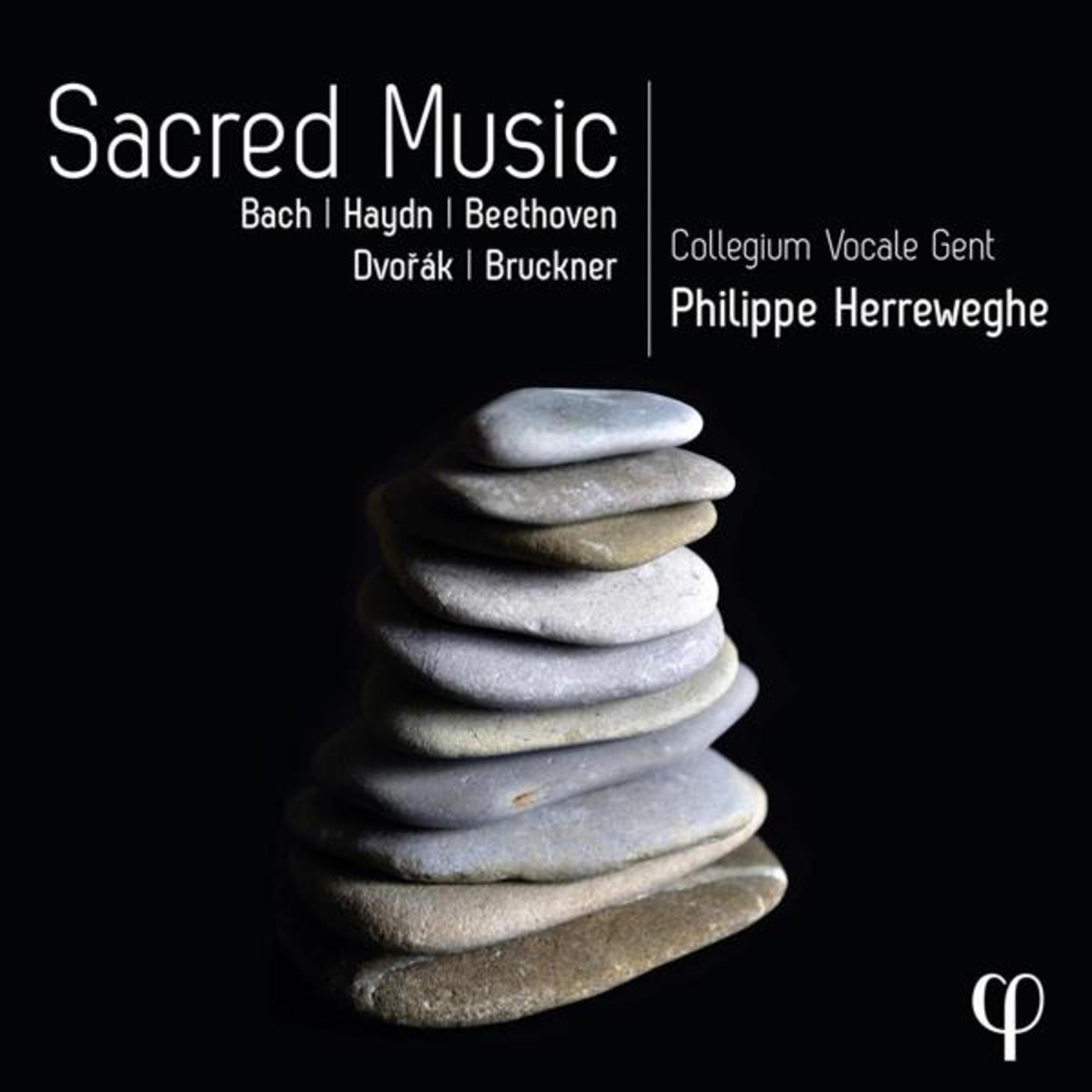 Copertina album: Musica Sacra di Collegium Vocale Gent, Philippe Herreweghe. Pietre impilate.