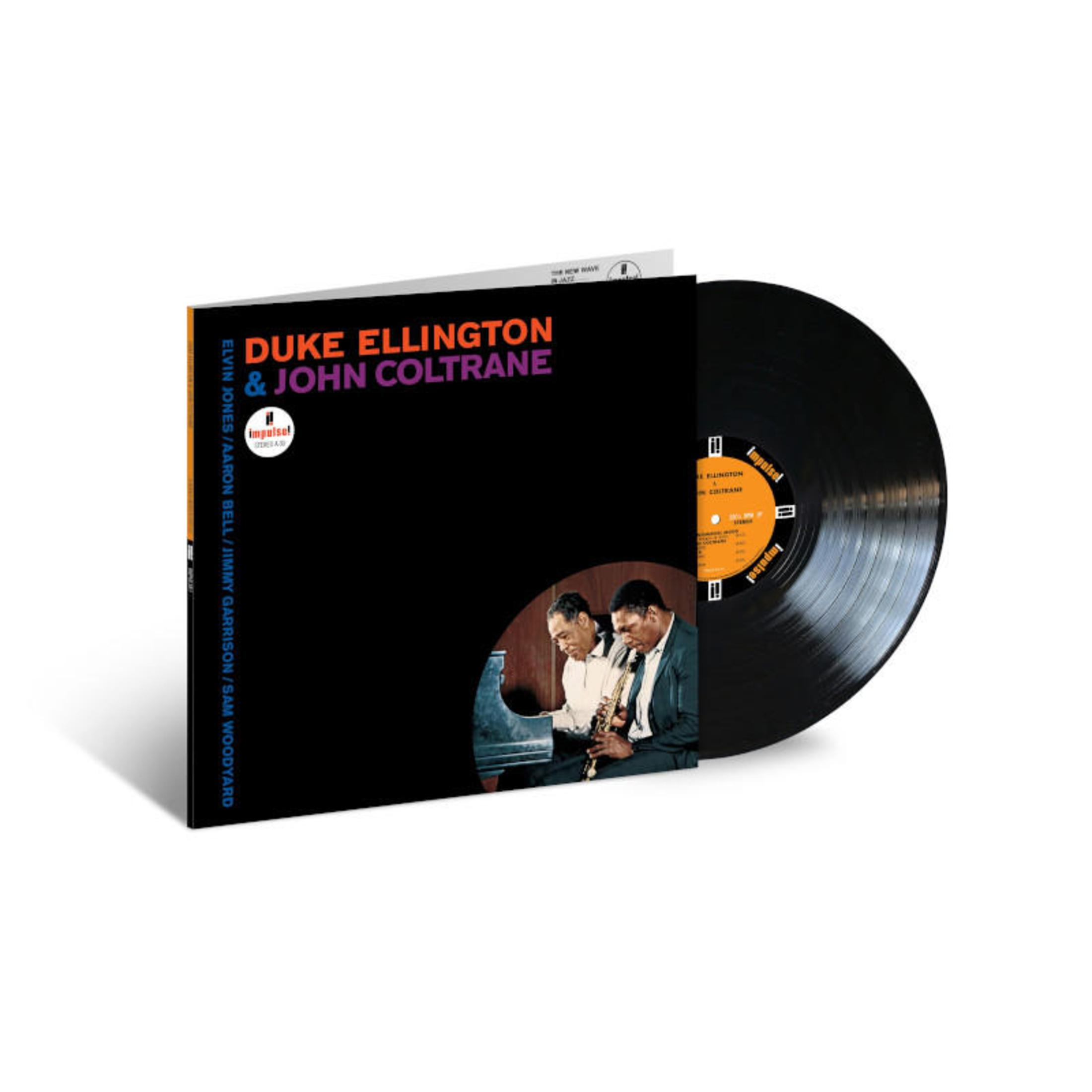 Disco in vinile nero con copertina di Duke Ellington & John Coltrane.