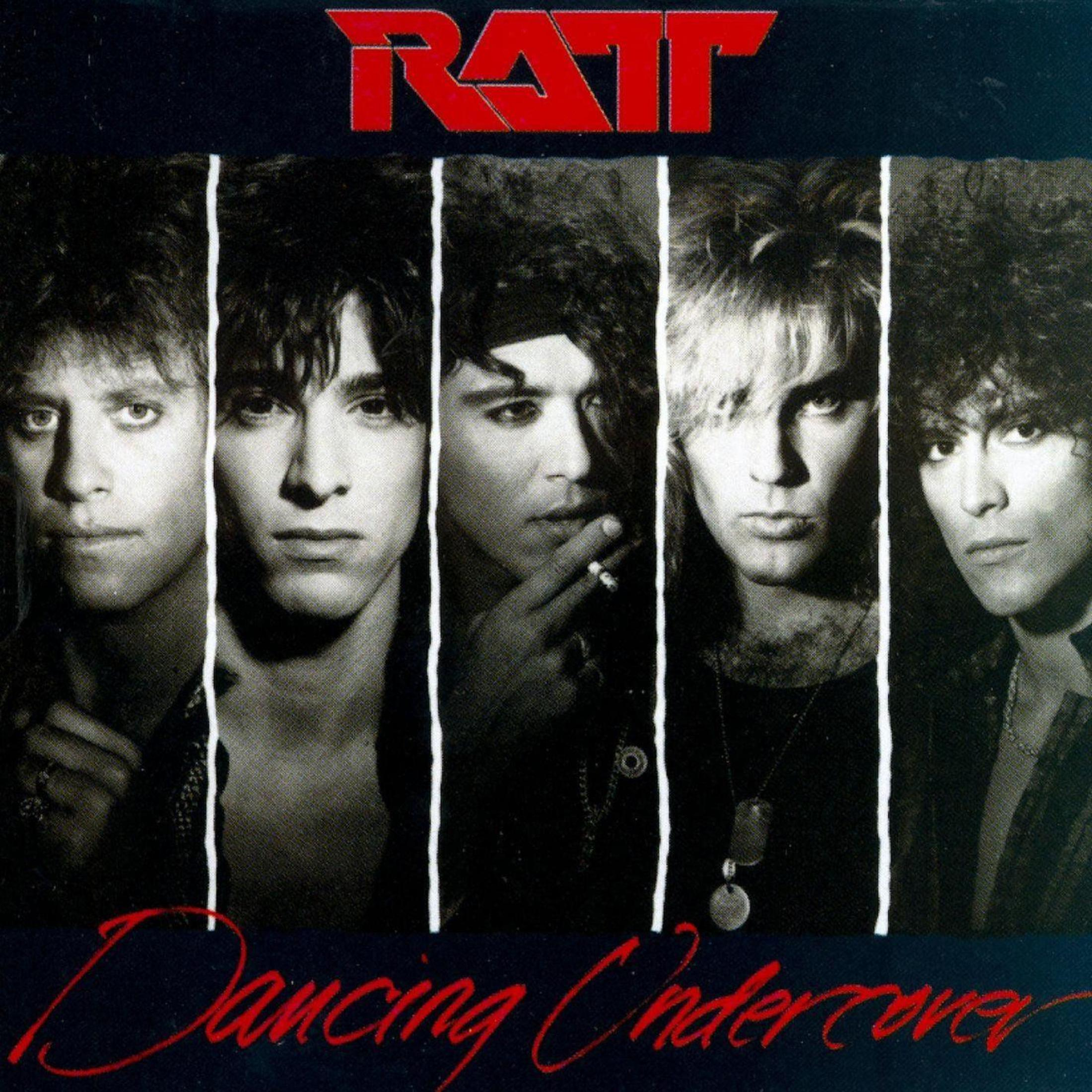 Cinque uomini con capelli lunghi, logo RATT in alto, titolo album in basso.