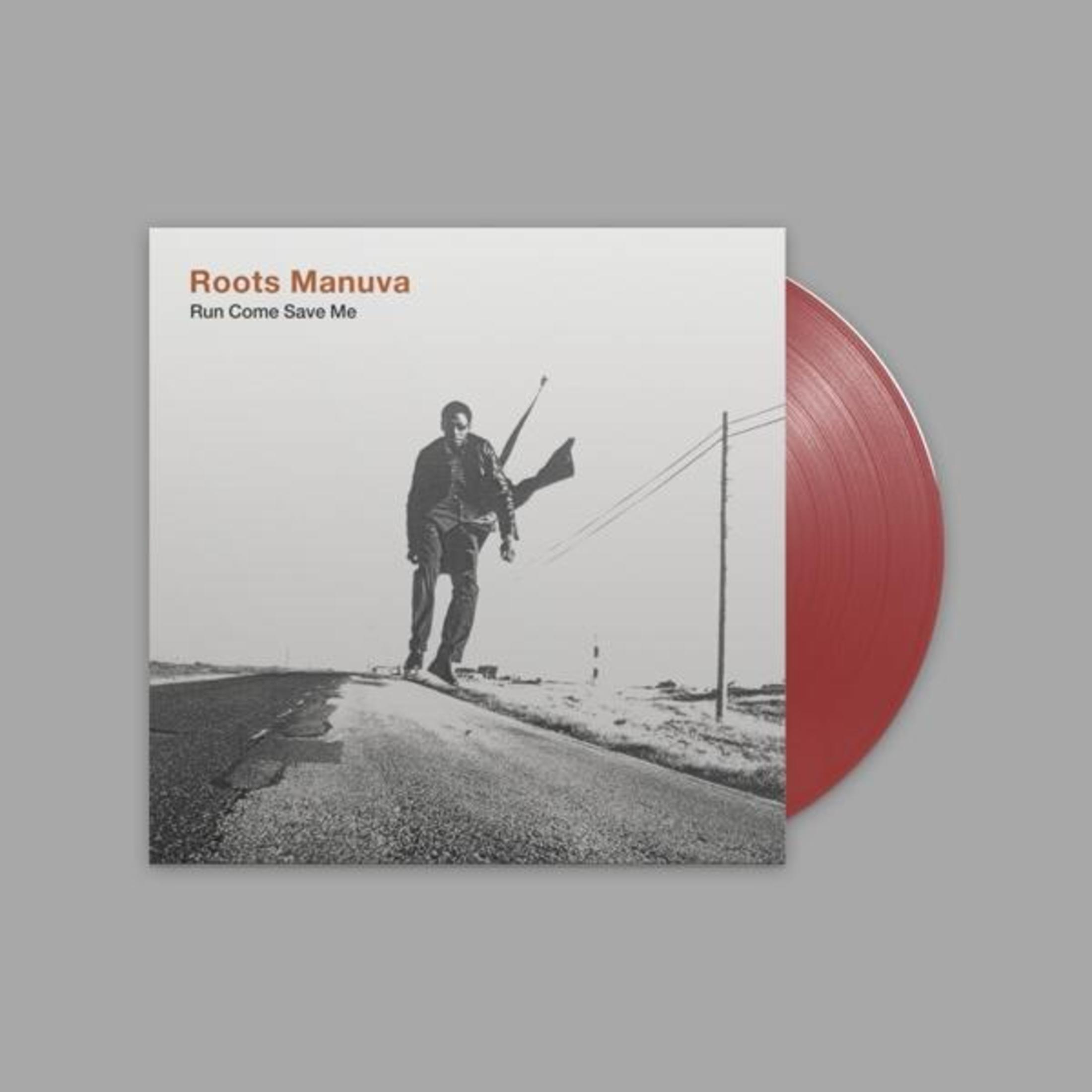 LP Roots Manuva 'Run Come Save Me'. Uomo su strada, disco rosso.