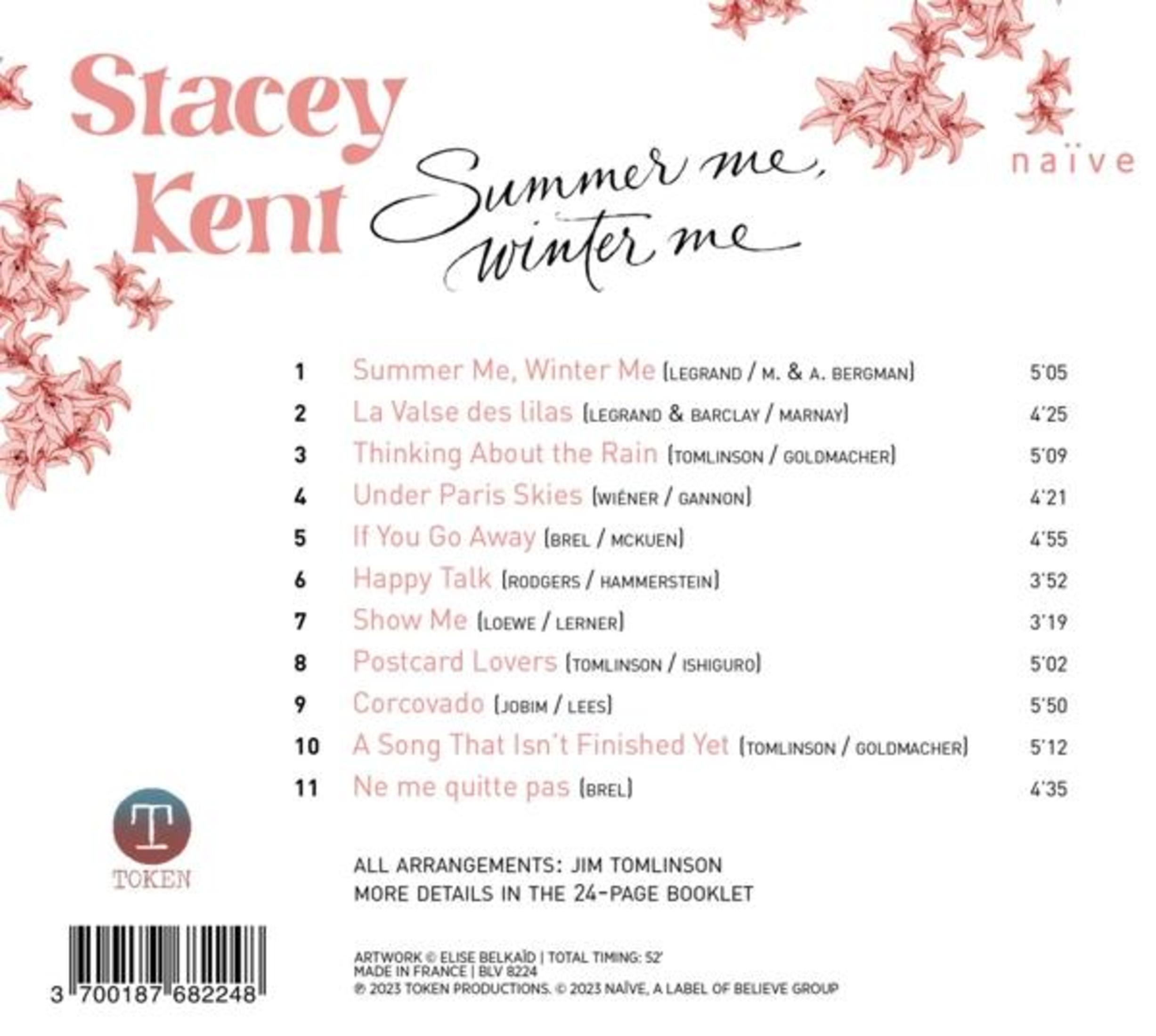 Copertina dell'album con "Stacey Kent Summer me, Winter me" e elenco tracce.