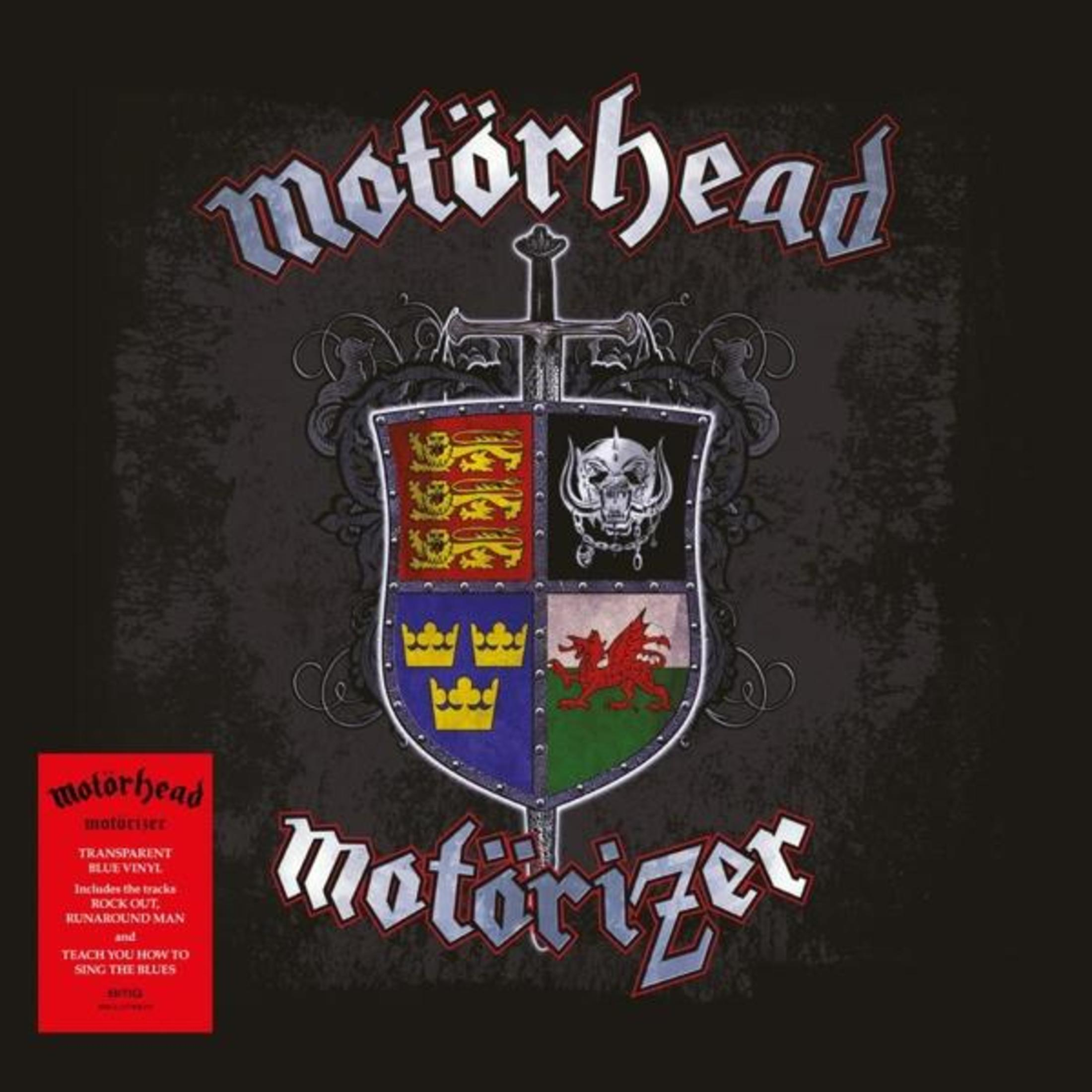 Copertina album Motörhead con stemma e logo.