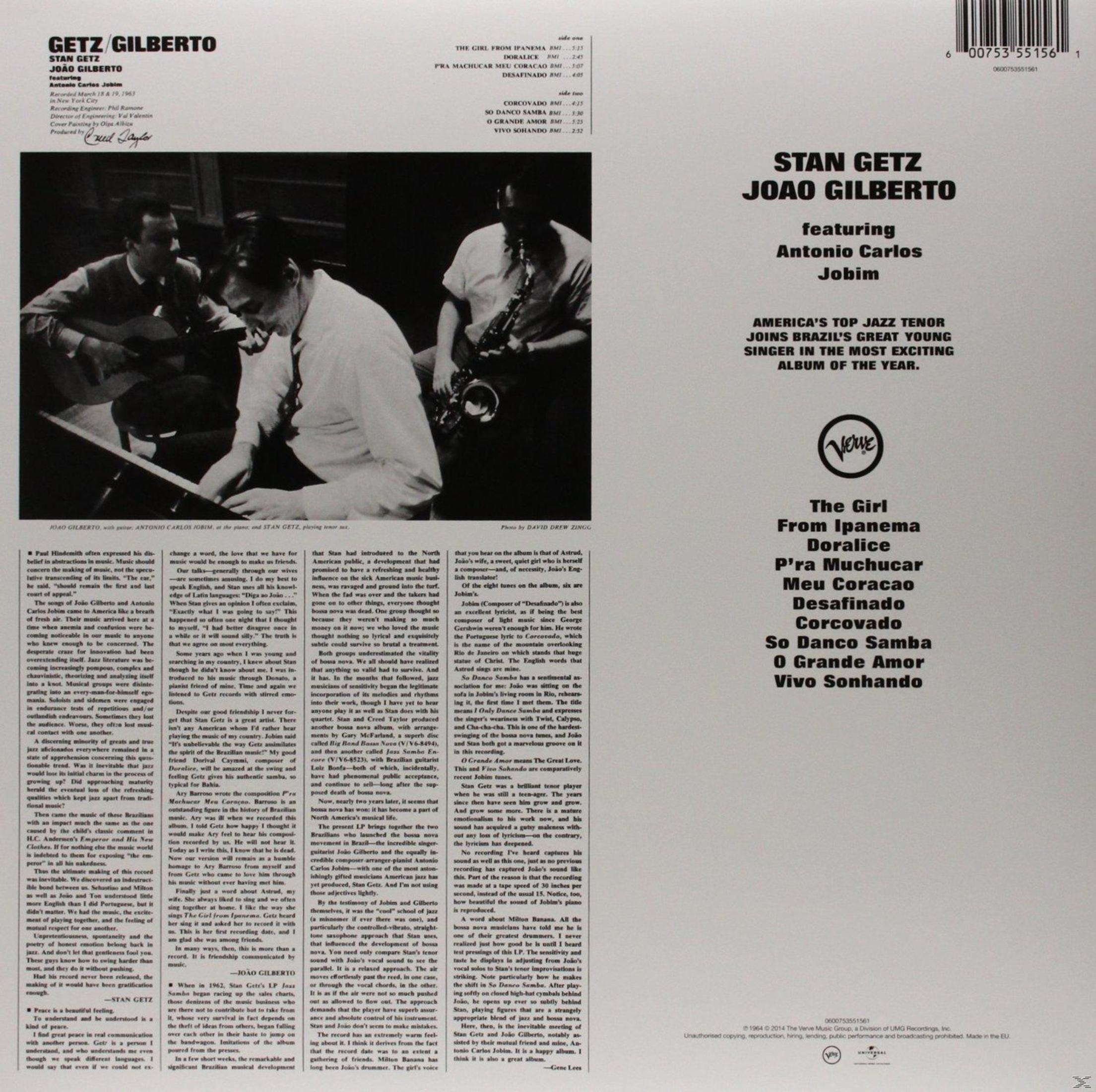 La copertina dell'album presenta Stan Getz, João Gilberto e Antonio Carlos Jobim.