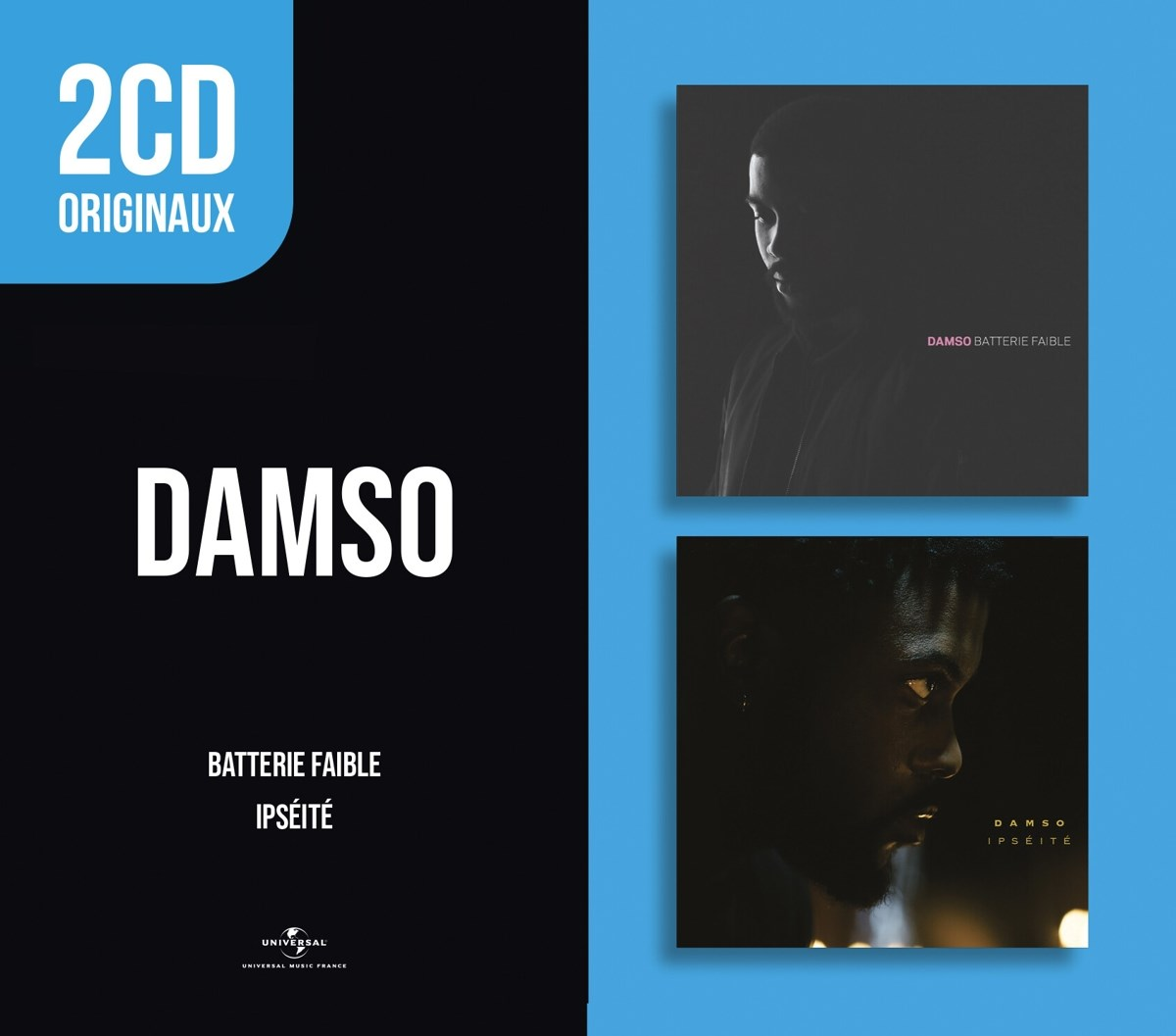 Copertina album: Damso. 2CD Originali. Battere Faible, Ipseité.