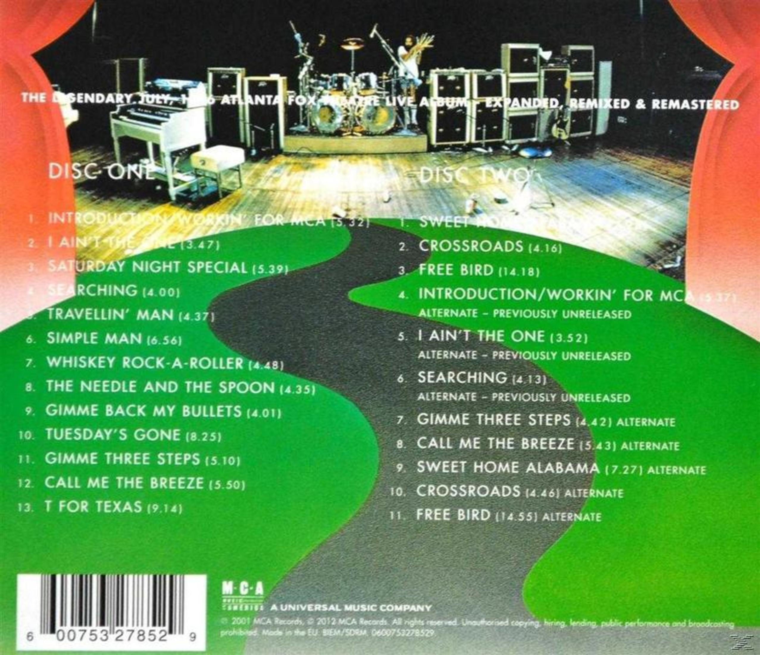 Copertina dell'album con elenchi delle tracce per "Disco Uno" e "Disco Due".