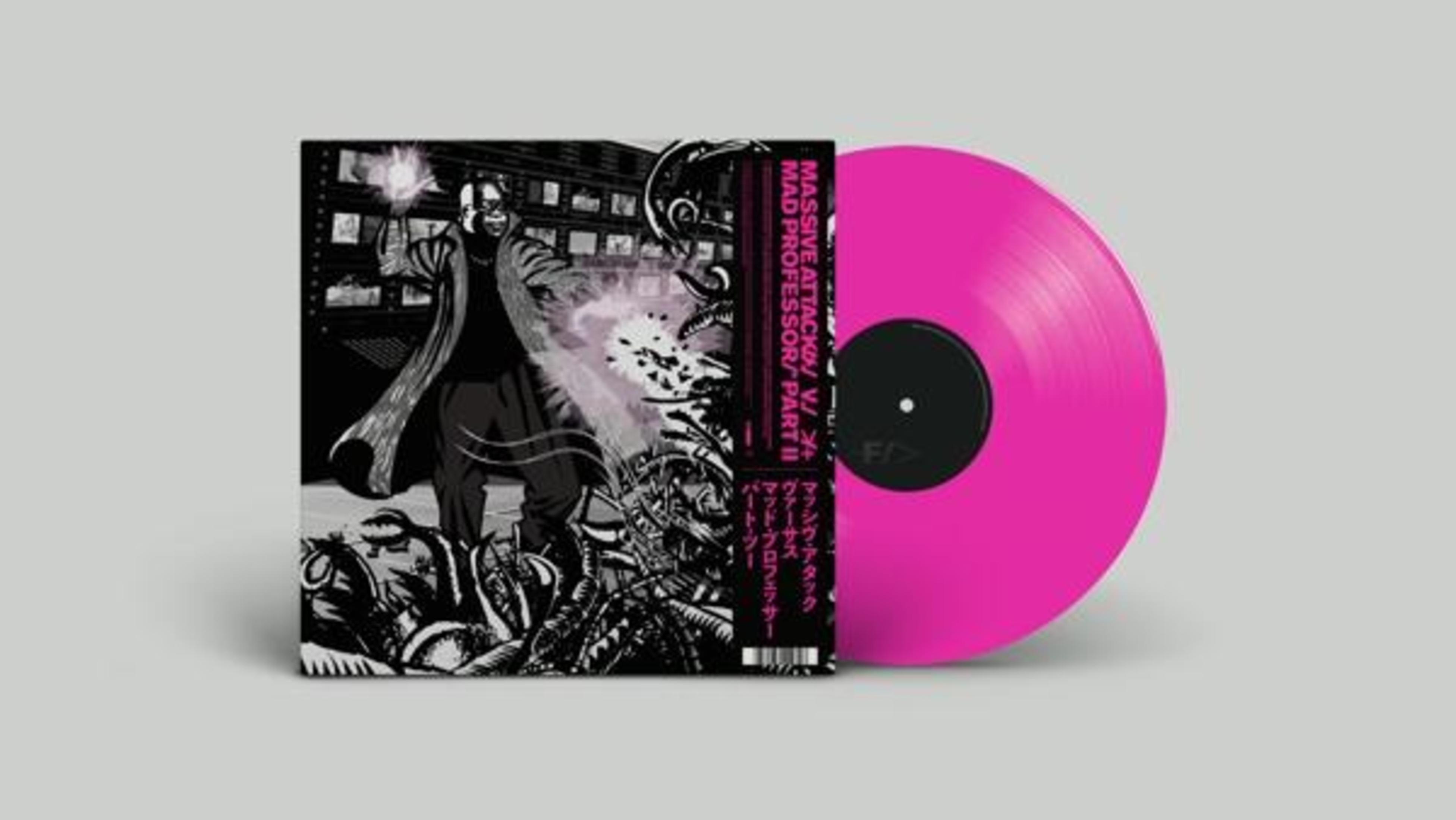 Disco con copertina: Uomo con fulmini energetici, vinile rosa.
