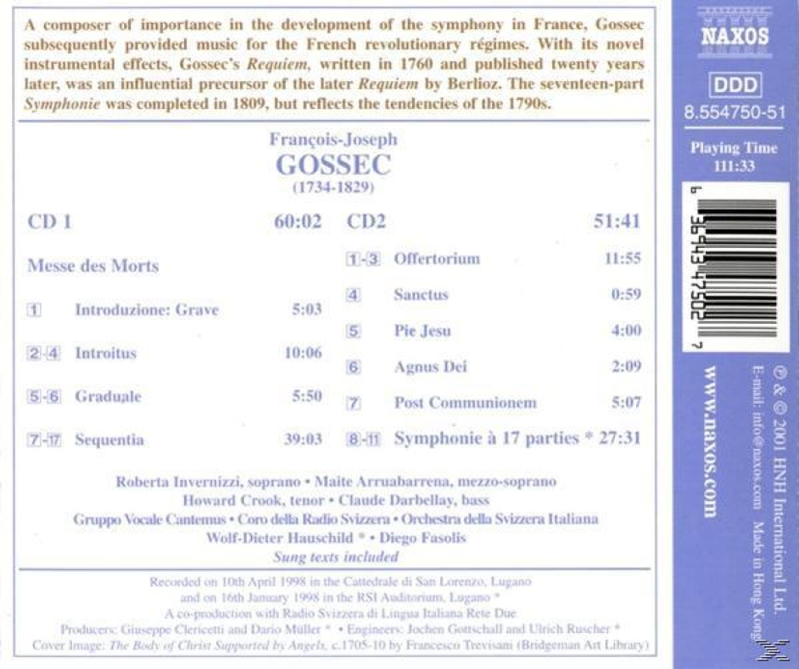 CD-hoes met info componist, tracklist, artiesten en barcode.