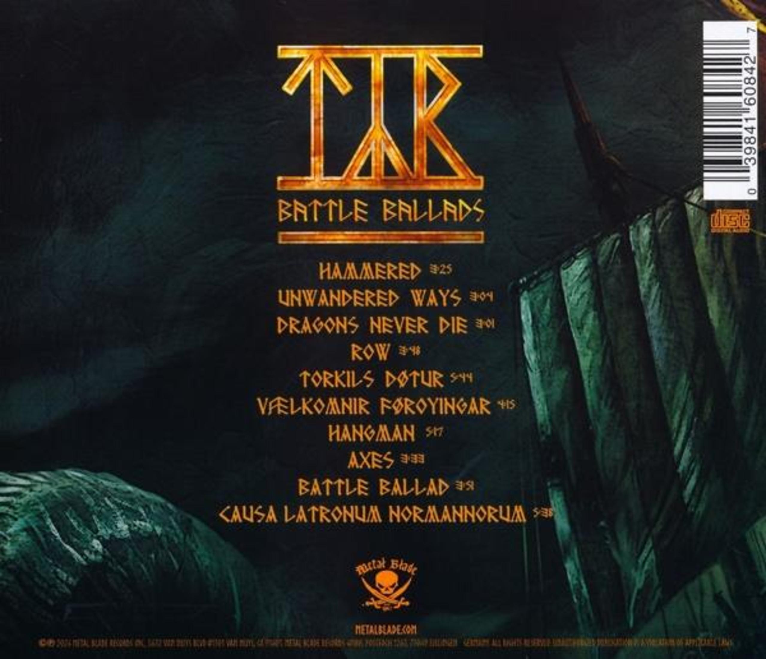 Retro copertina CD con logo band, tracklist e codice a barre.