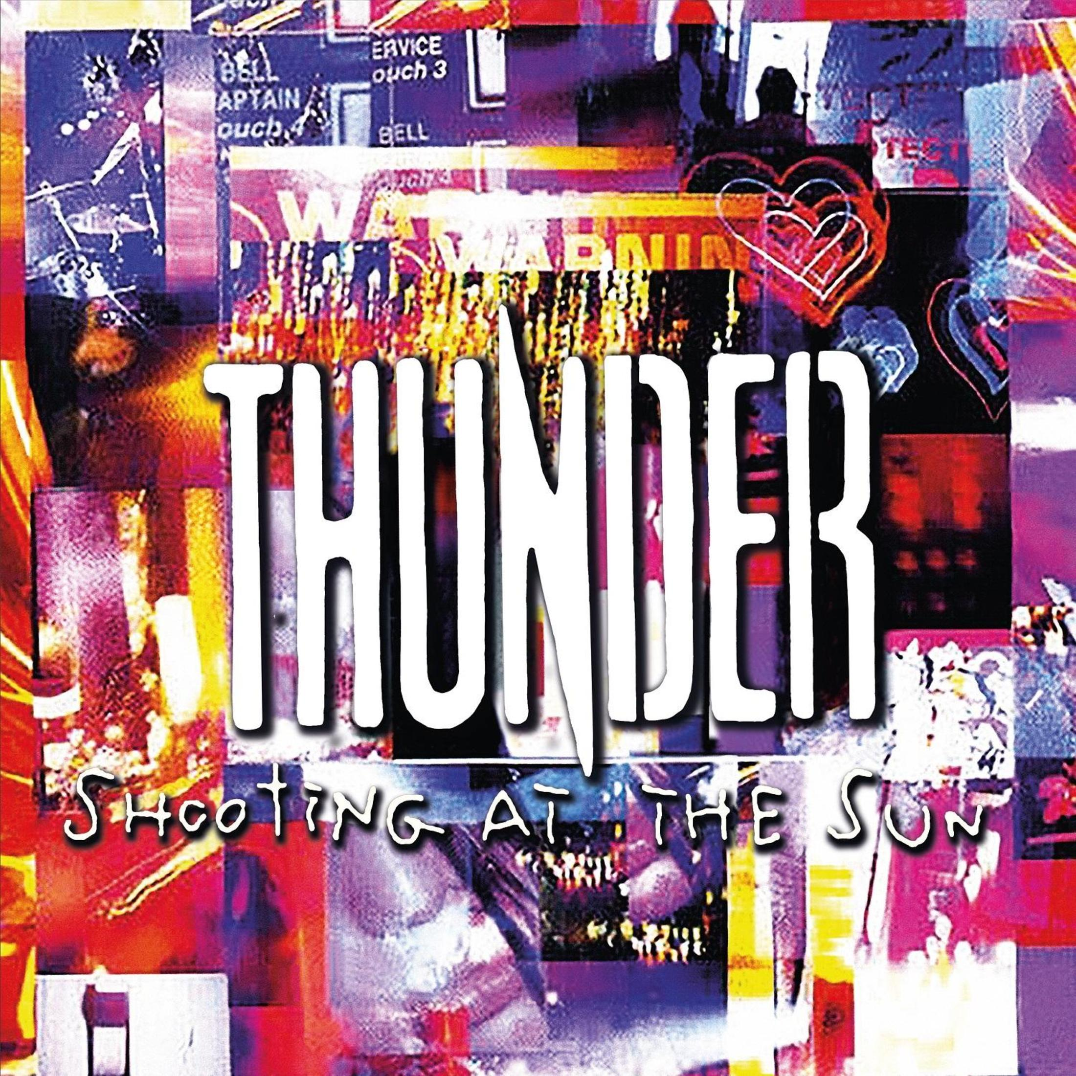 Copertina colorata dell'album con testo THUNDER e SHOOTING AT THE SUN.