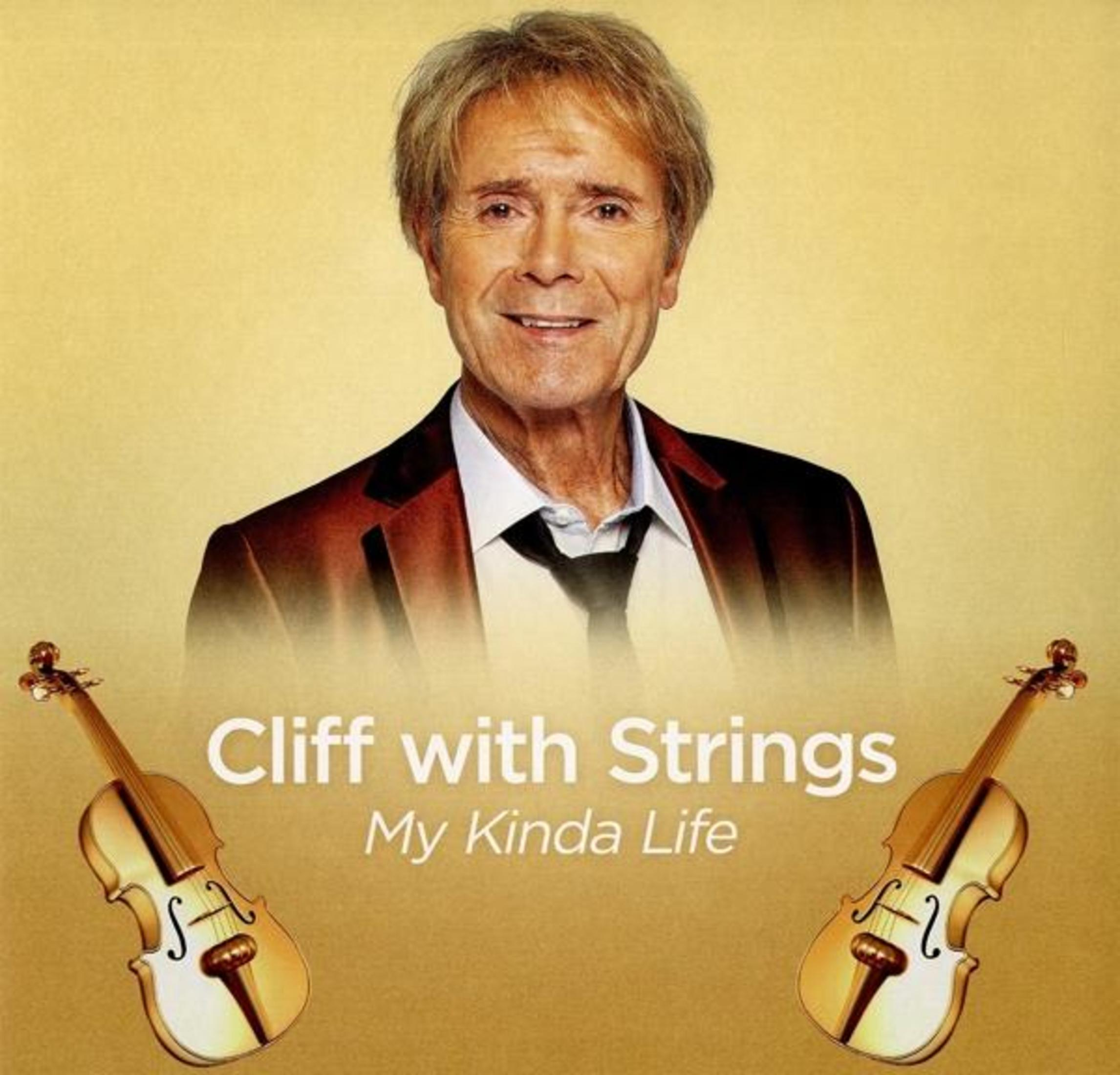 Cliff Richard con due violini e il titolo "Cliff with Strings".