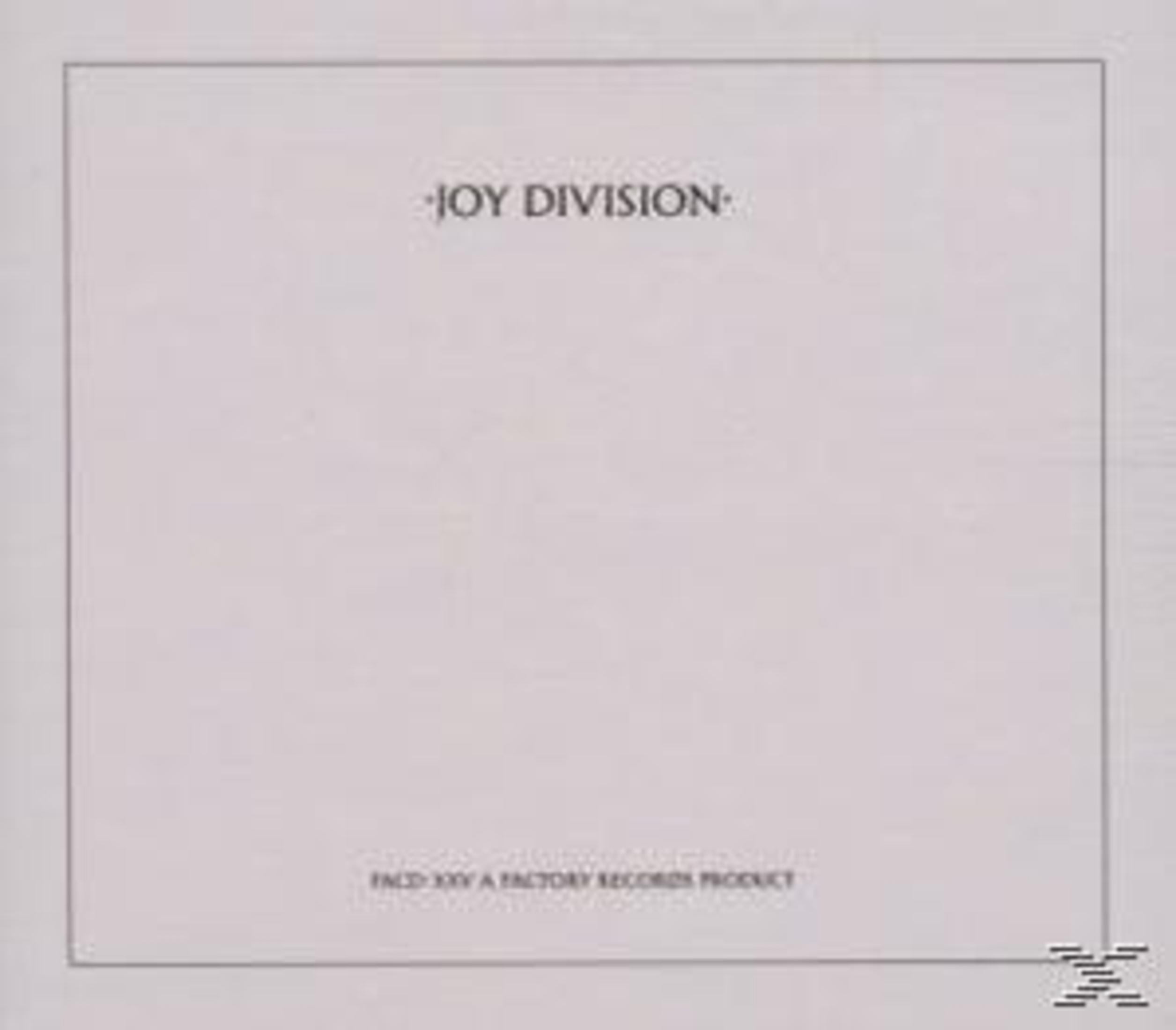 Copertina minimalista con testo "JOY DIVISION" e "FACTORY RECORDS".