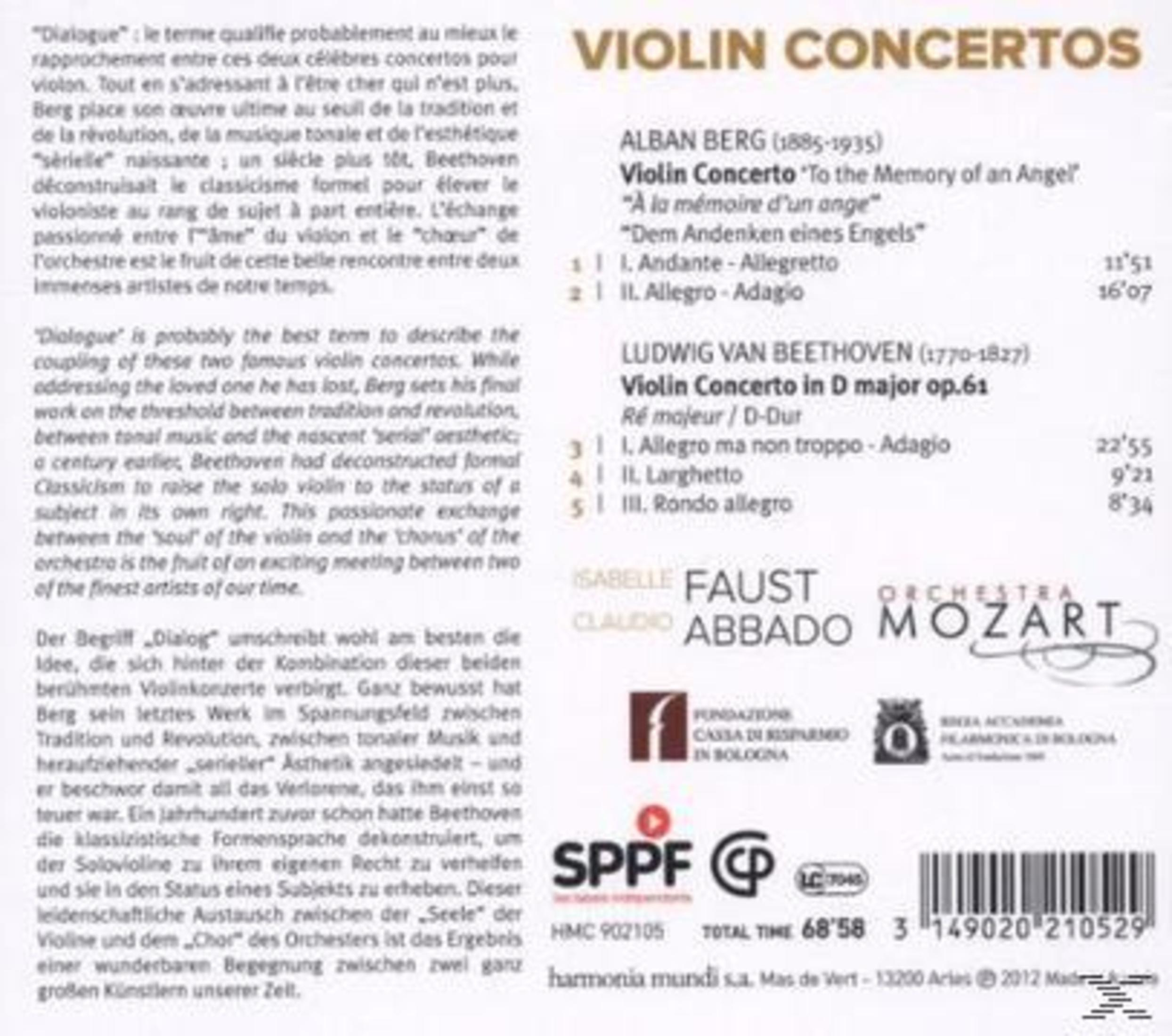 Concerti per violino di Berg e Beethoven con Isabelle Faust e Claudio Abbado.