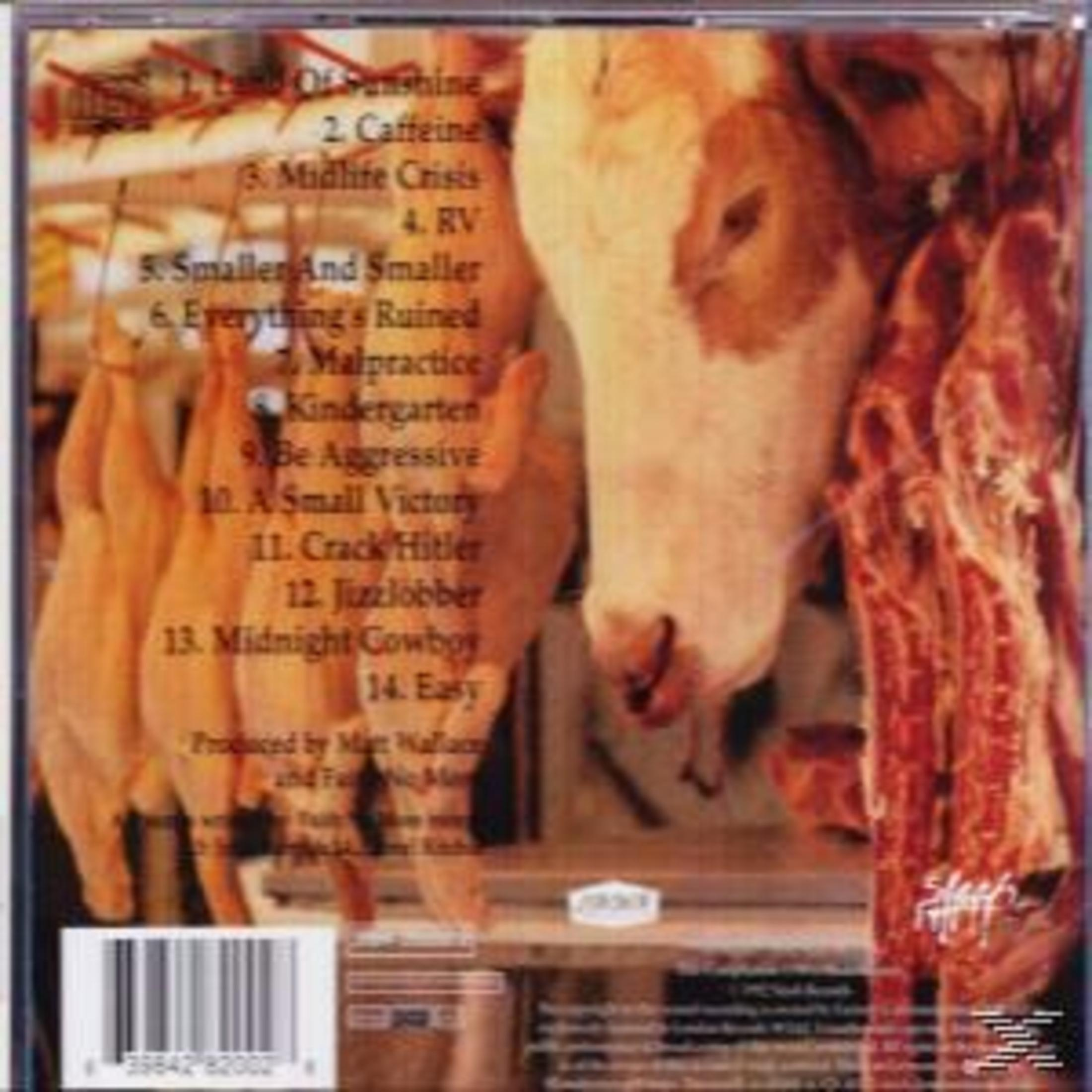 Retro CD con tracklist, manzo e pollo.
