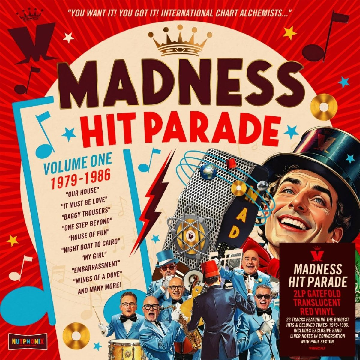 Copertina retrò con la band Madness, tracklist e dettagli vinile.