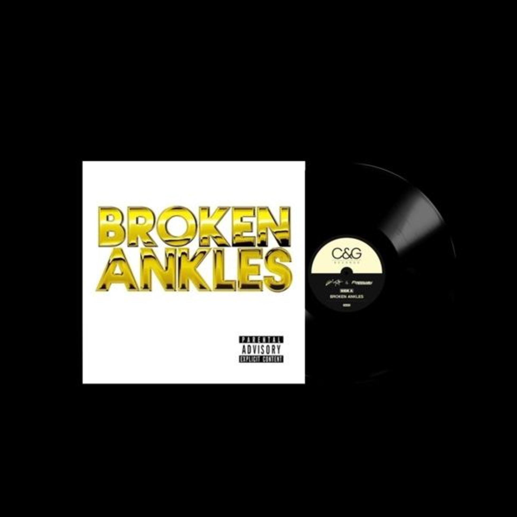 Disco in vinile con copertina "BROKEN ANKLES" ed etichetta "C&G".