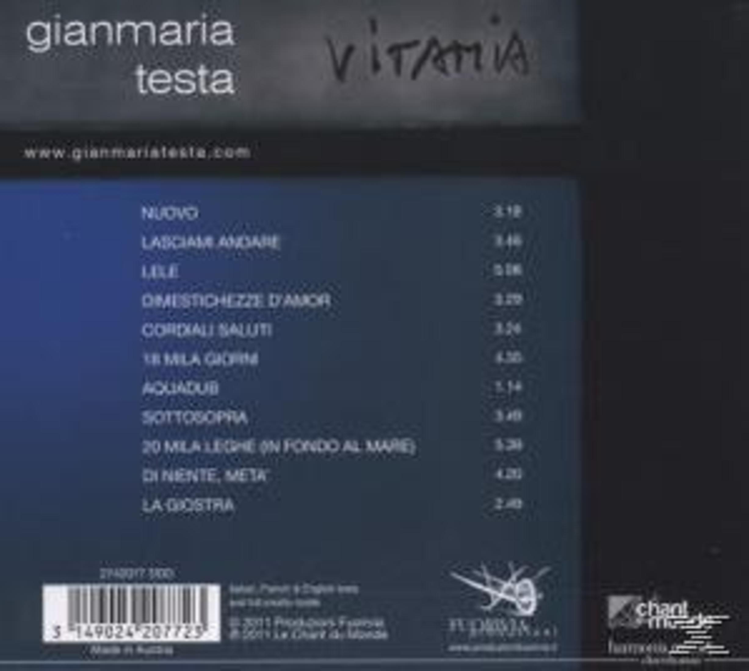 CD achterkant met tracklist en barcode van Gianmaria Testa.