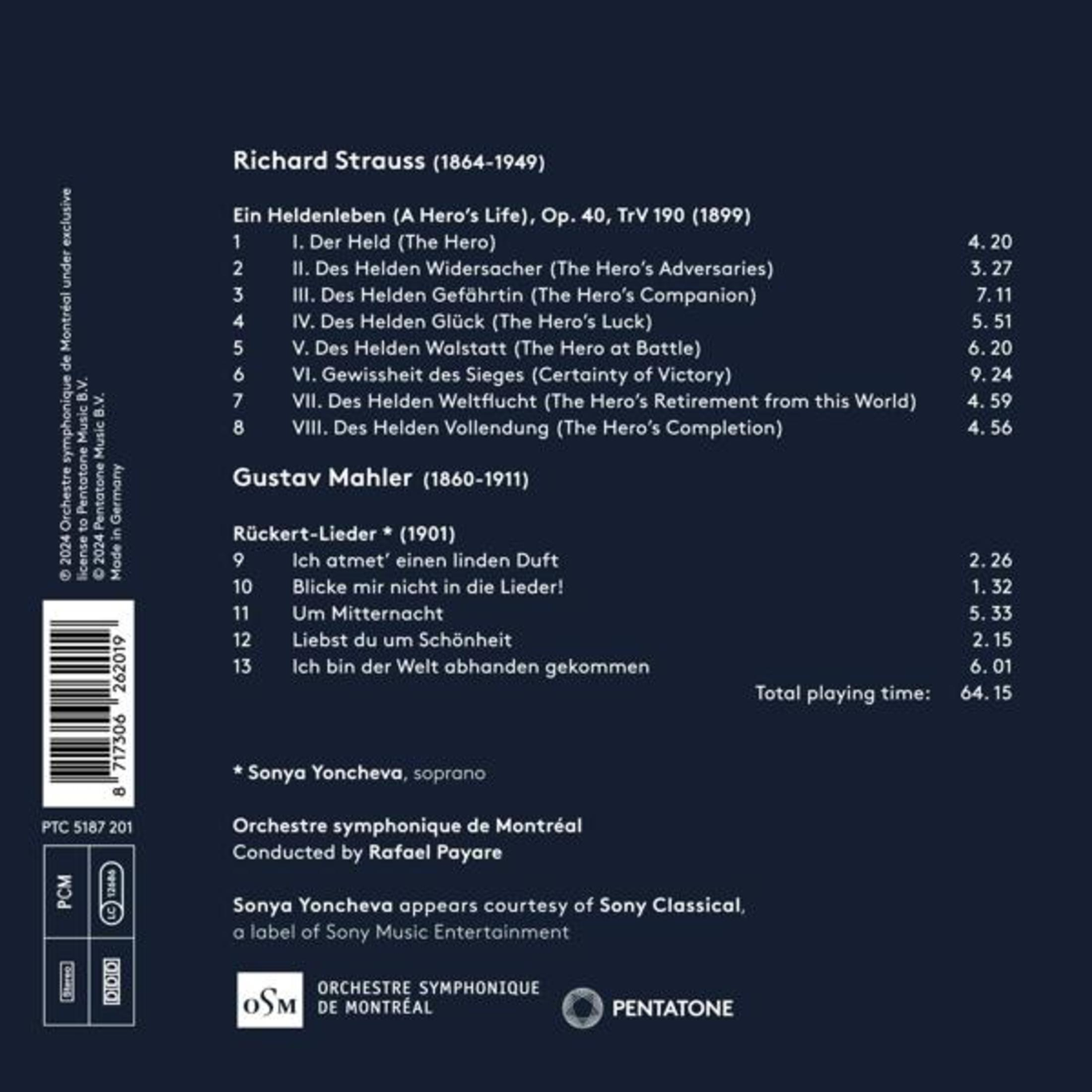 Retro CD con tracklist di Strauss e Mahler, interpreti e loghi.