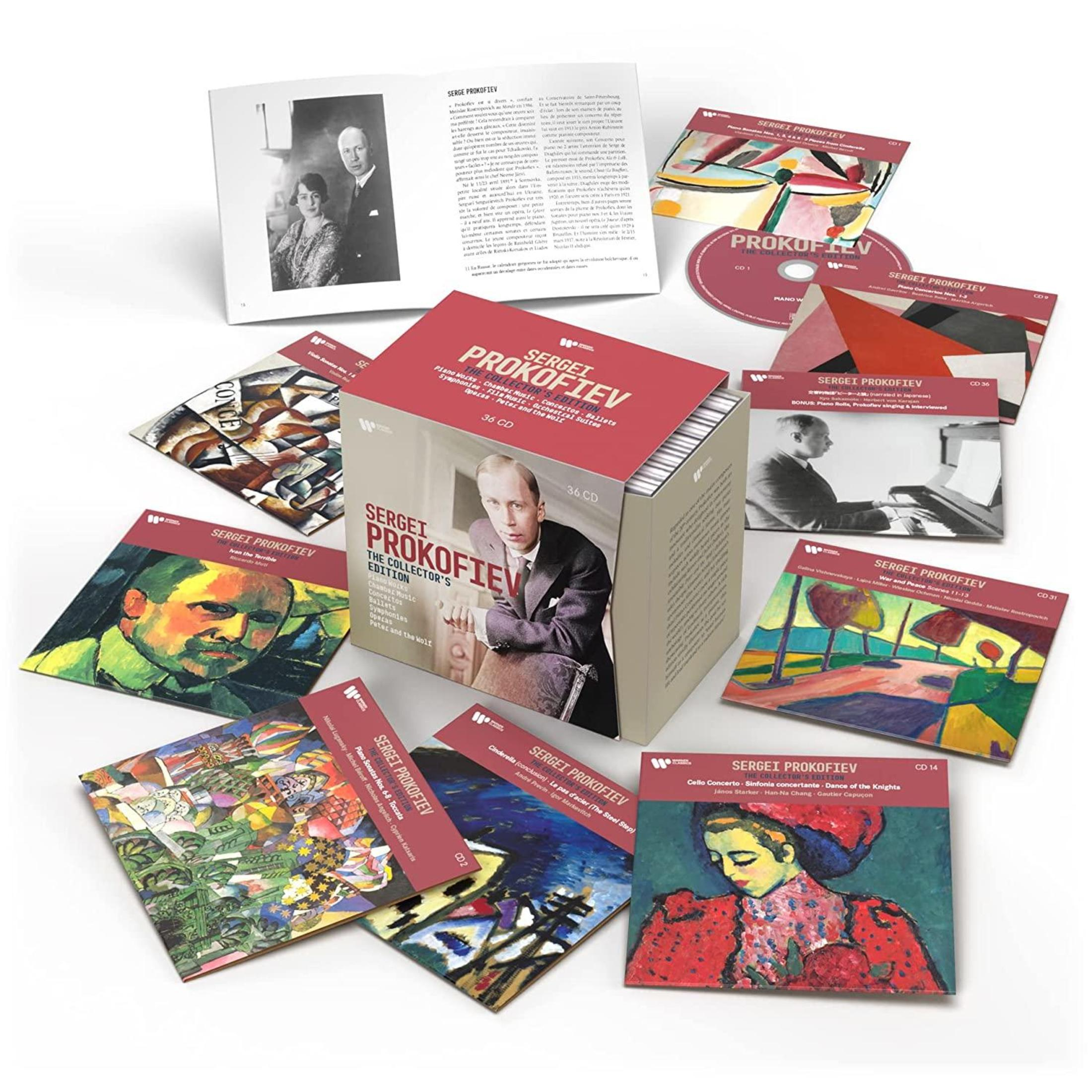 Edizione da collezione di 36 CD di Sergei Prokofiev con opere d'arte.
