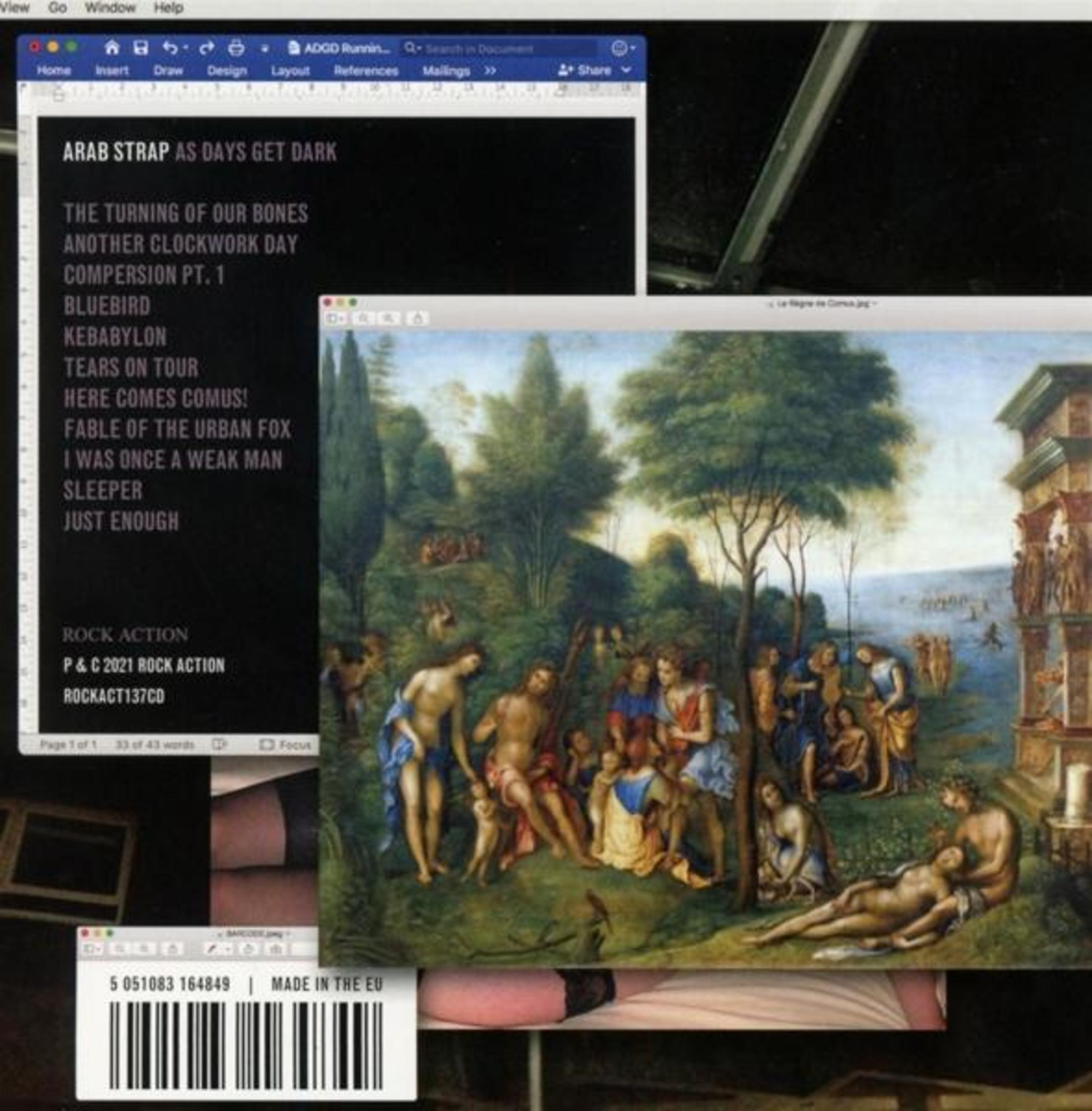 Vista schermo: tracklist album, opera d'arte e codice a barre.