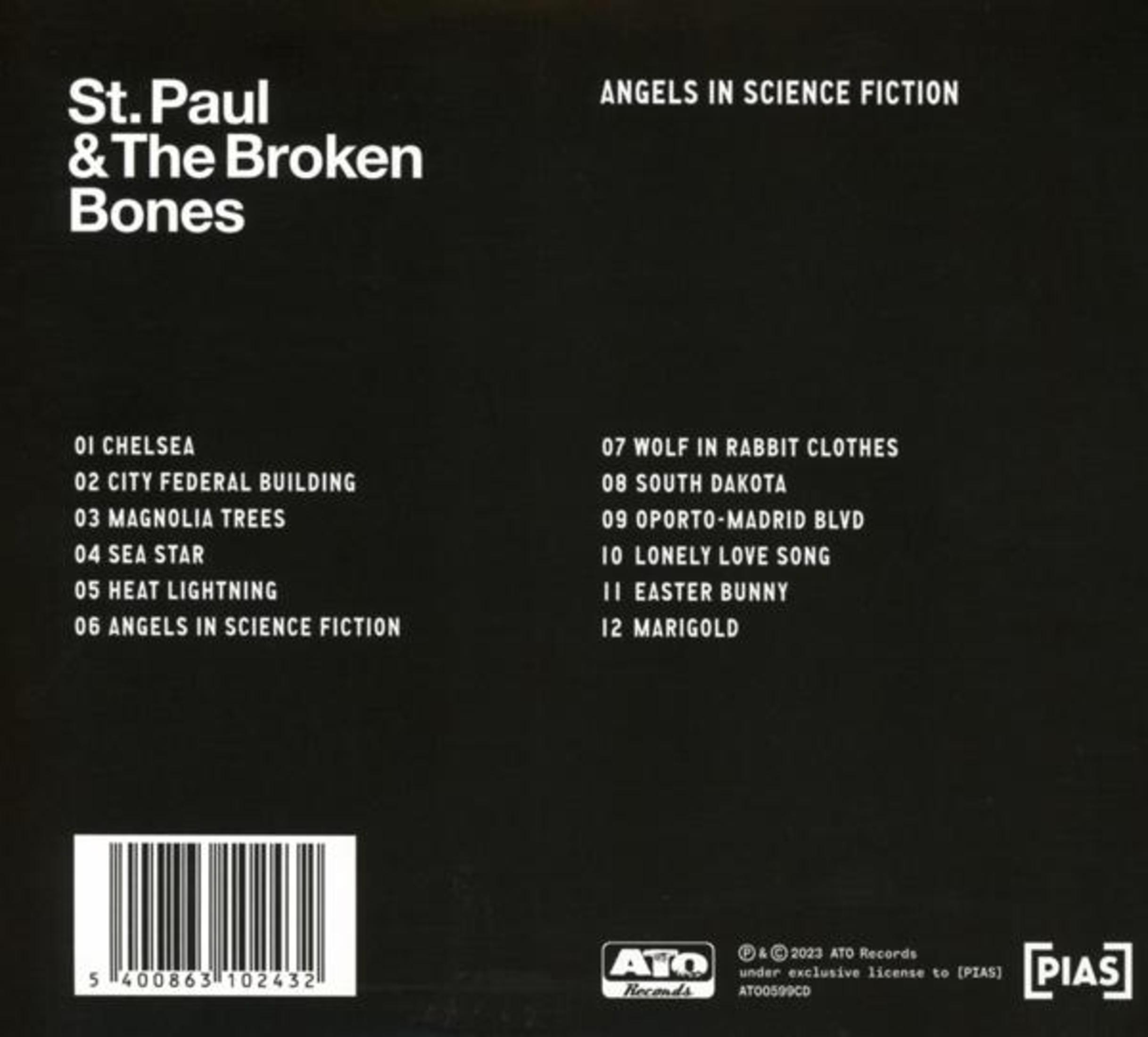 Titolo album e elenco brani su sfondo nero con codice a barre.