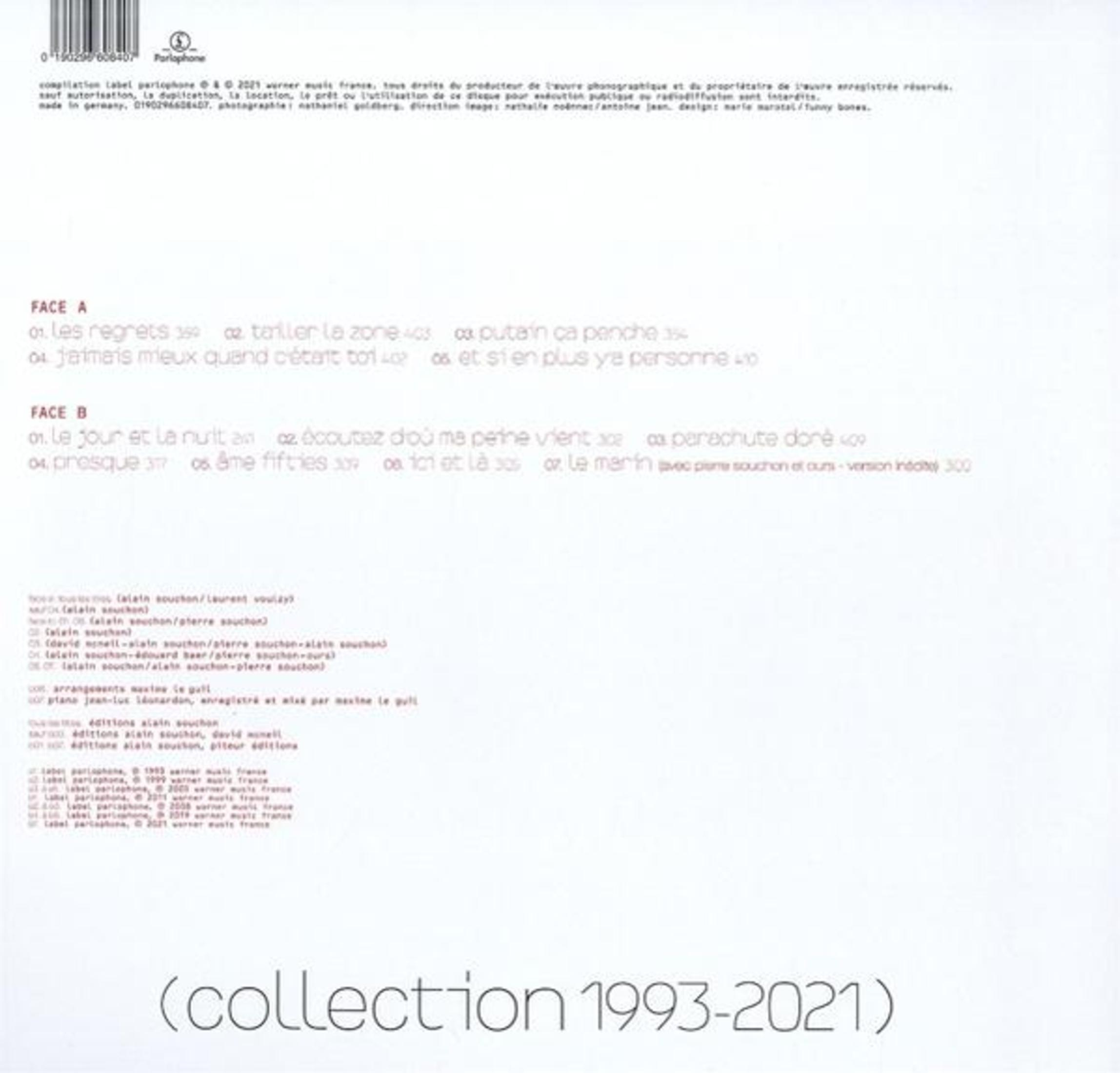 Retro di un album con titoli di canzoni e informazioni sul copyright, in basso "Collection 1993-2021".