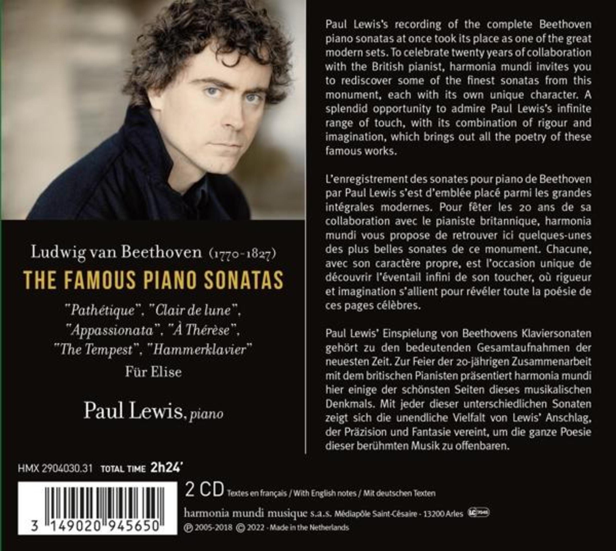 Albumhoes met Ludwig van Beethoven en Paul Lewis.