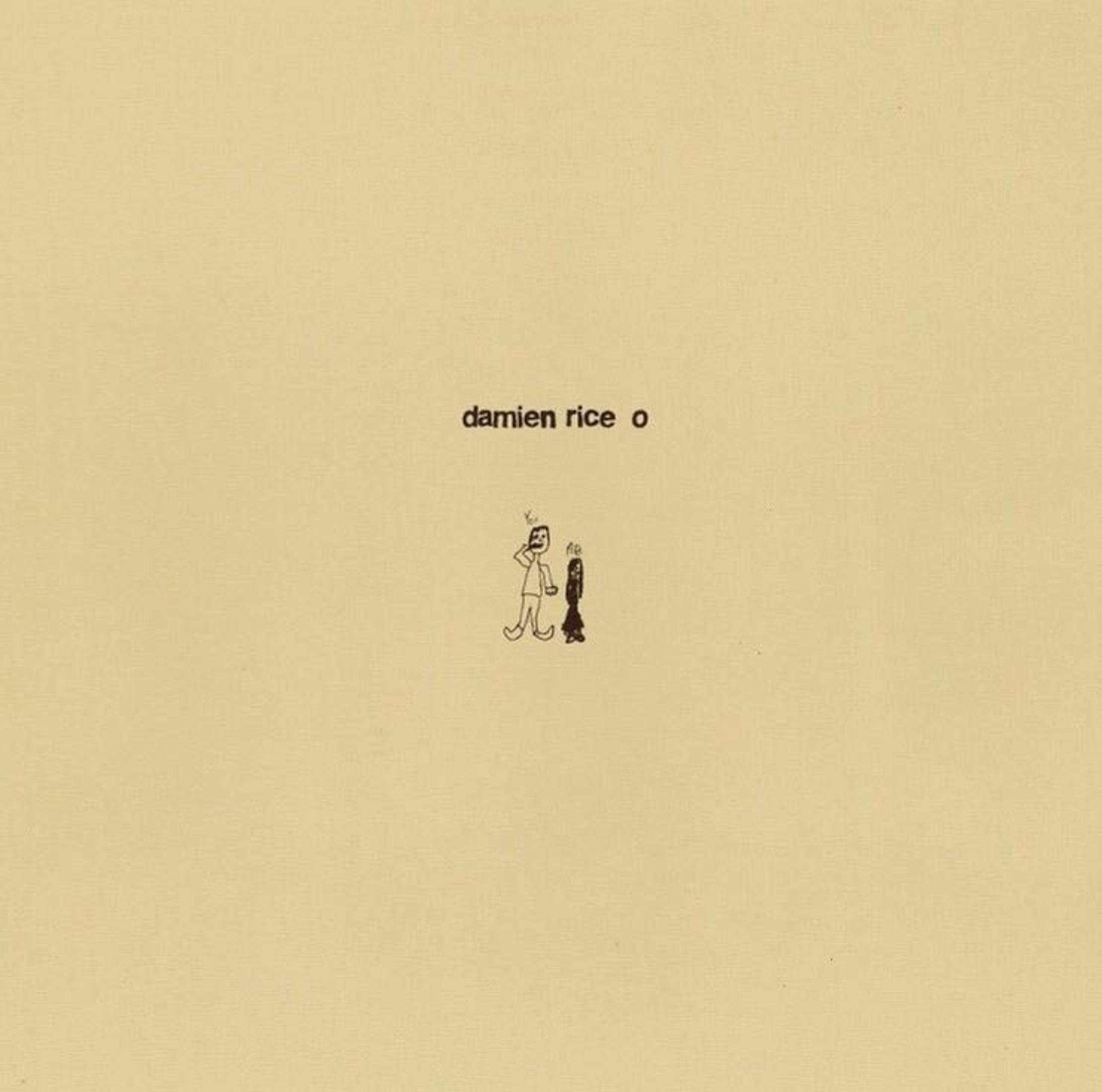 Damien Rice O: Disegni stilizzati di due figure e testo.