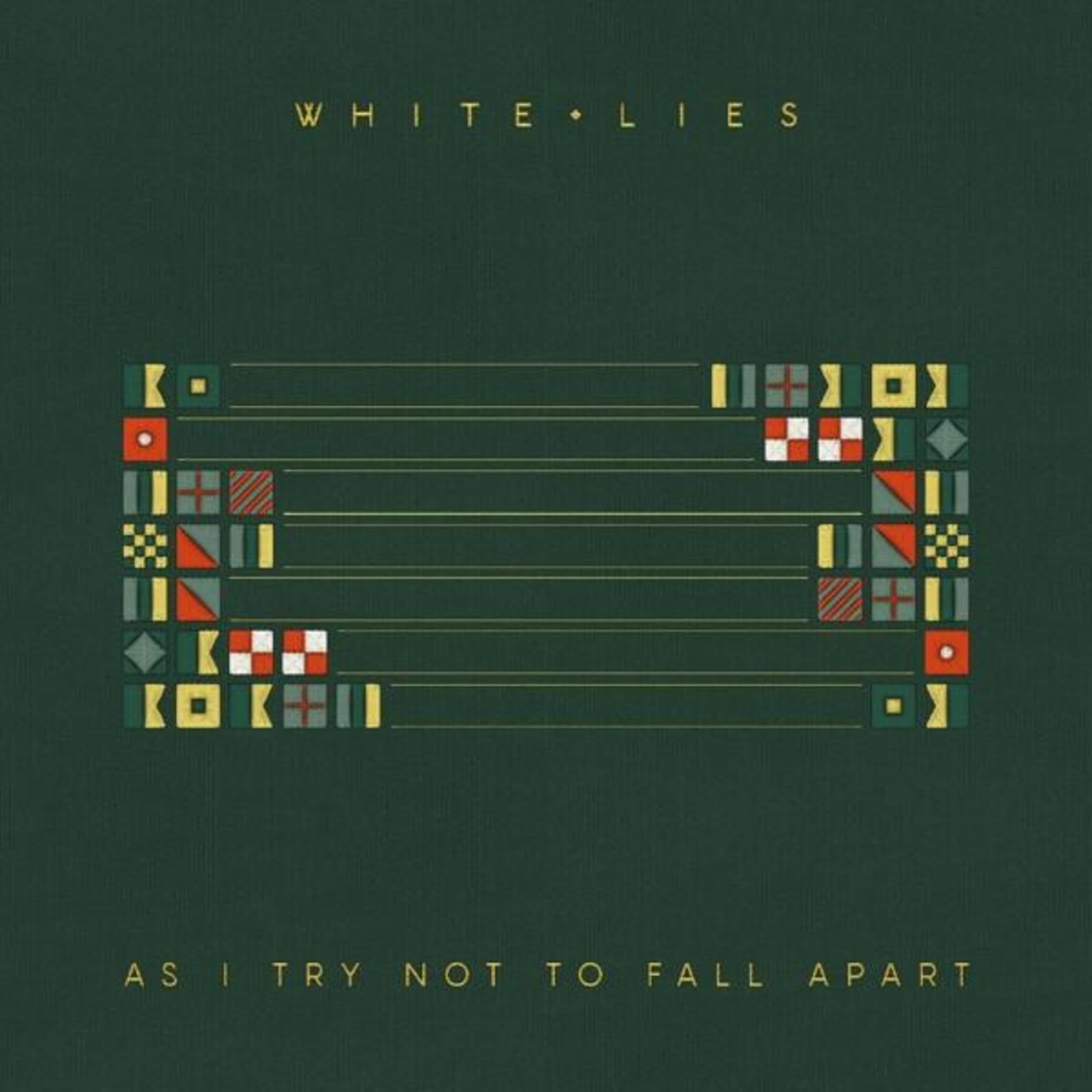 White Lies: Copertina album As I Try Not to Fall Apart con bandiere nautiche.