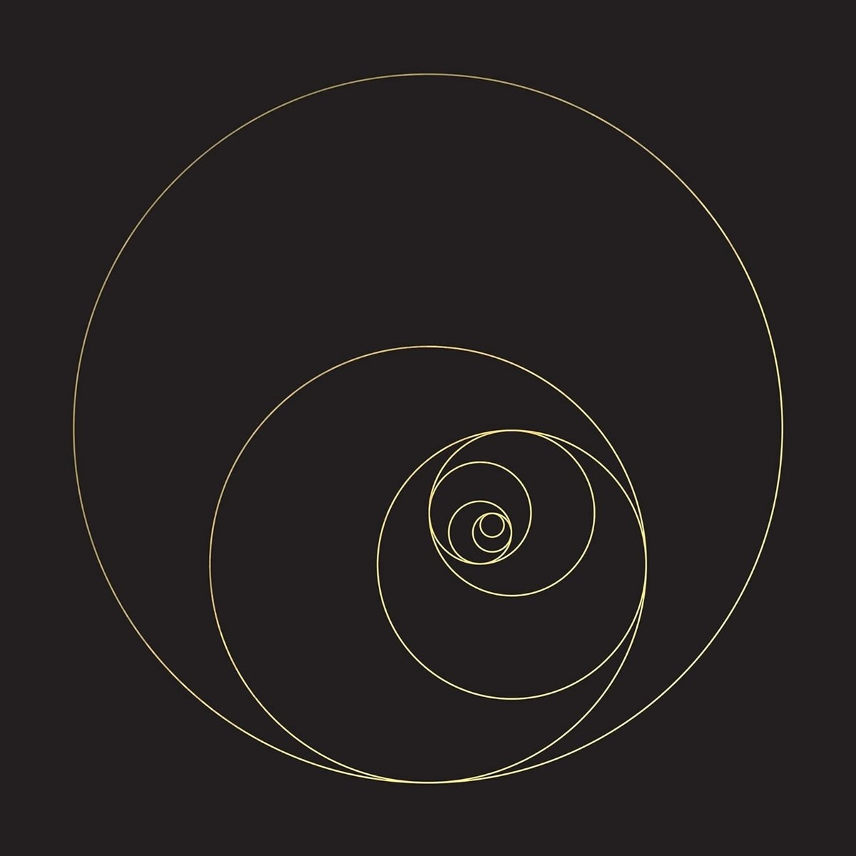 Spirale dorata su sfondo nero.